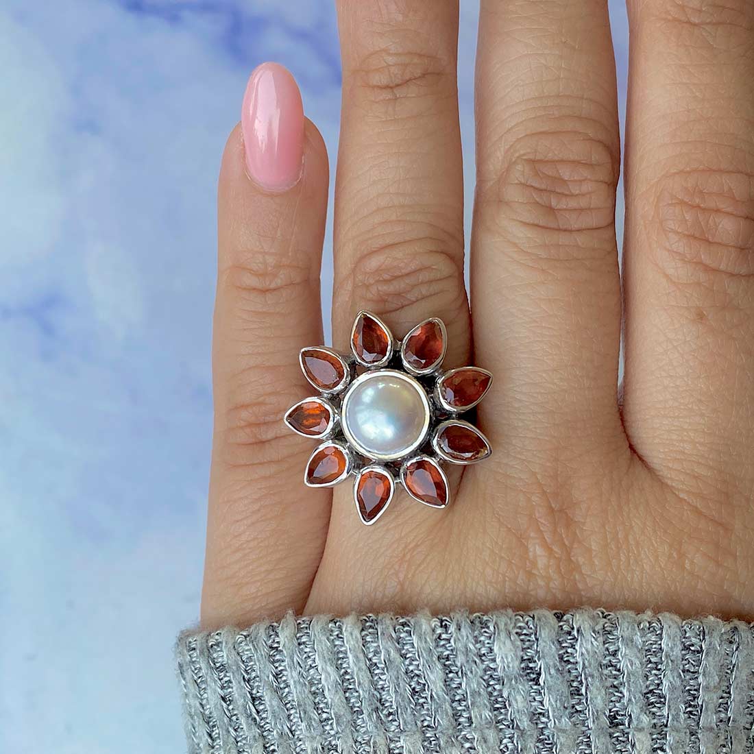 Pearl Adjustable Ring-(PAL-CCR-59.)