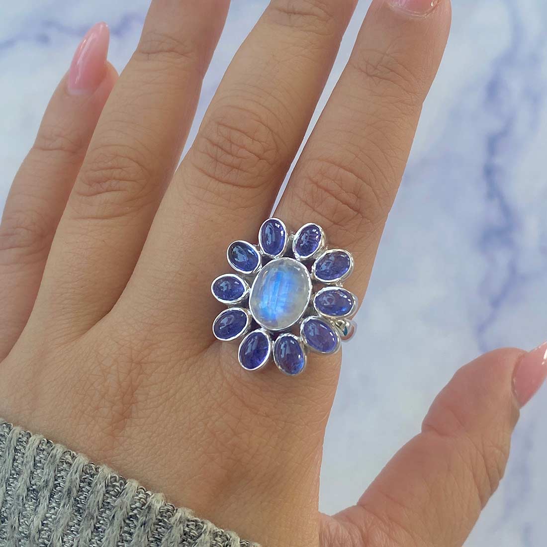 Moonstone Adjustable Ring-(RBM-CCR-7.)