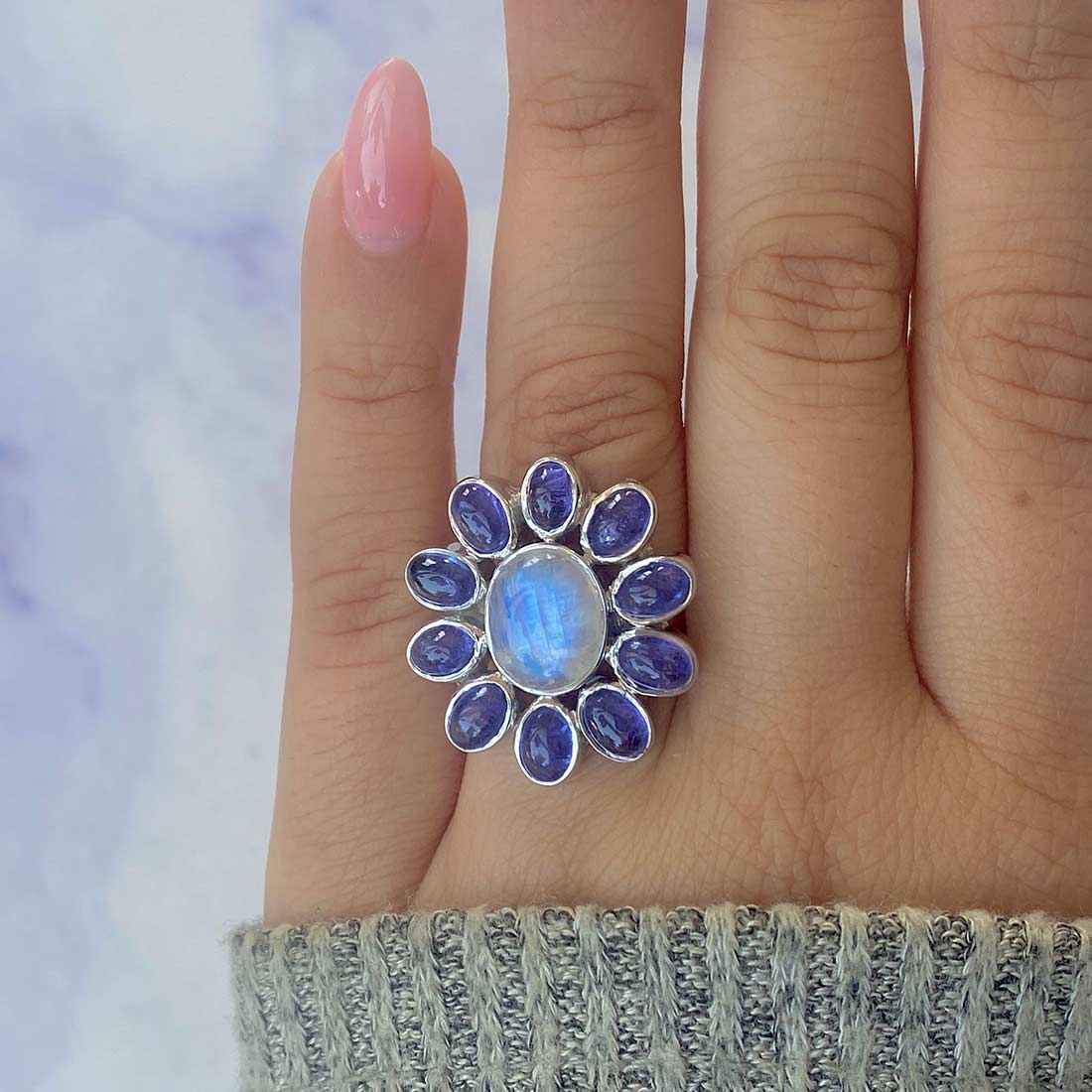 Moonstone Adjustable Ring-(RBM-CCR-7.)