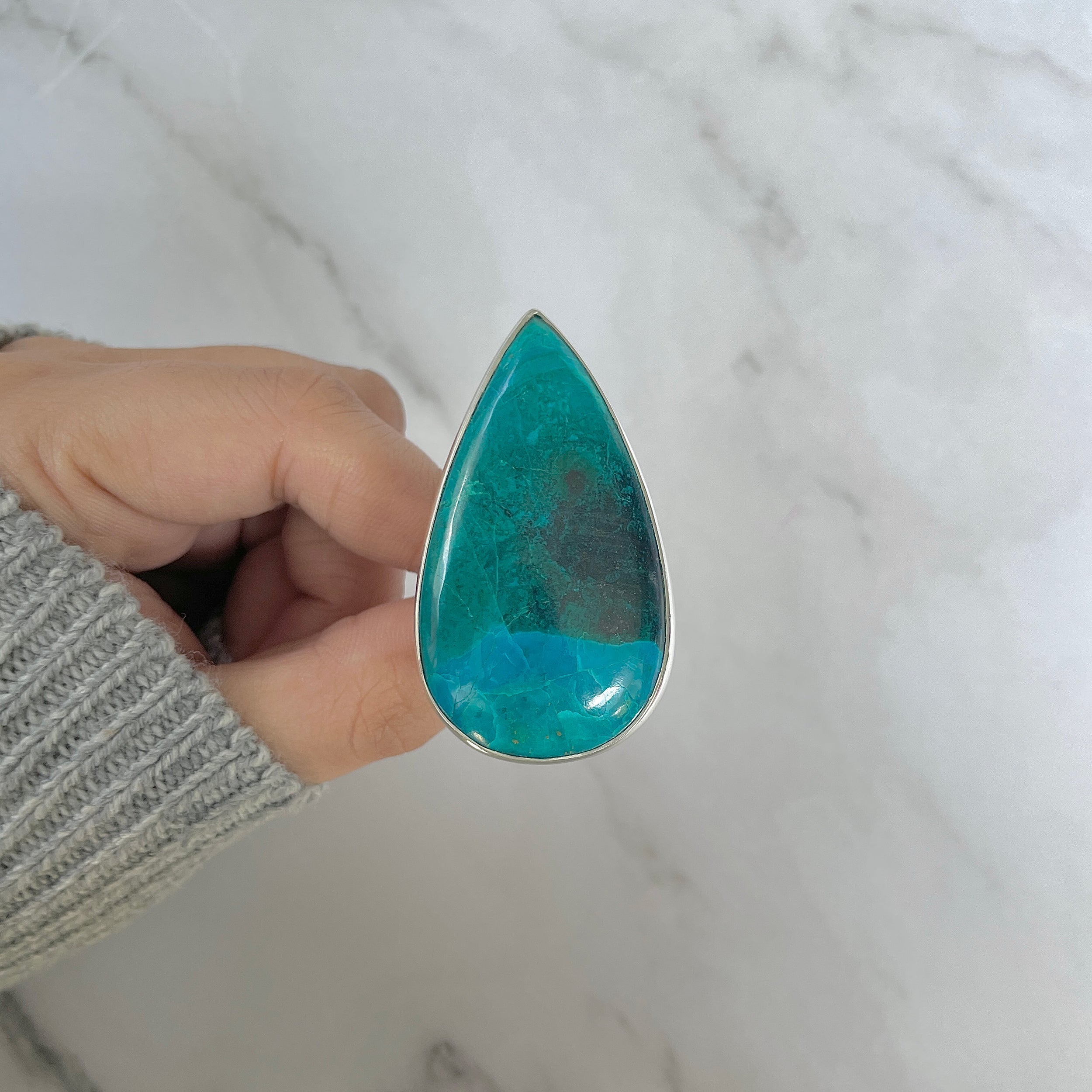 Chrysocolla Adjustable Ring-(CHC-R-10.)