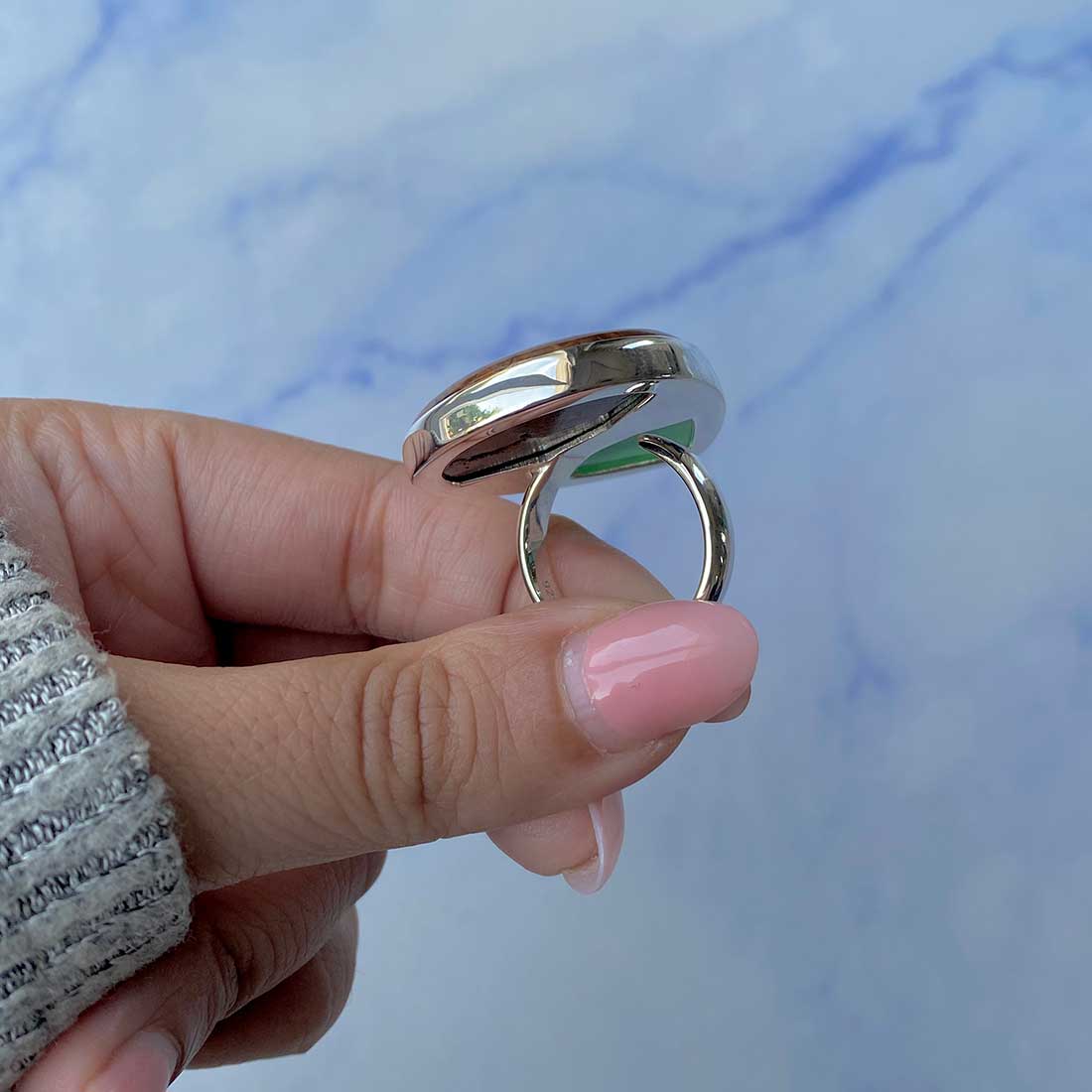 Chrysoprase Adjustable Ring-(CHP-R-1.)