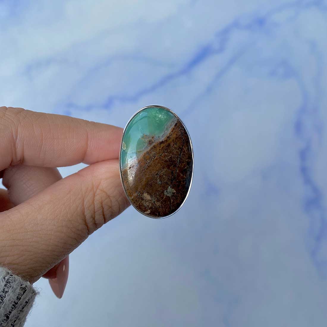 Chrysoprase Adjustable Ring-(CHP-R-11.)