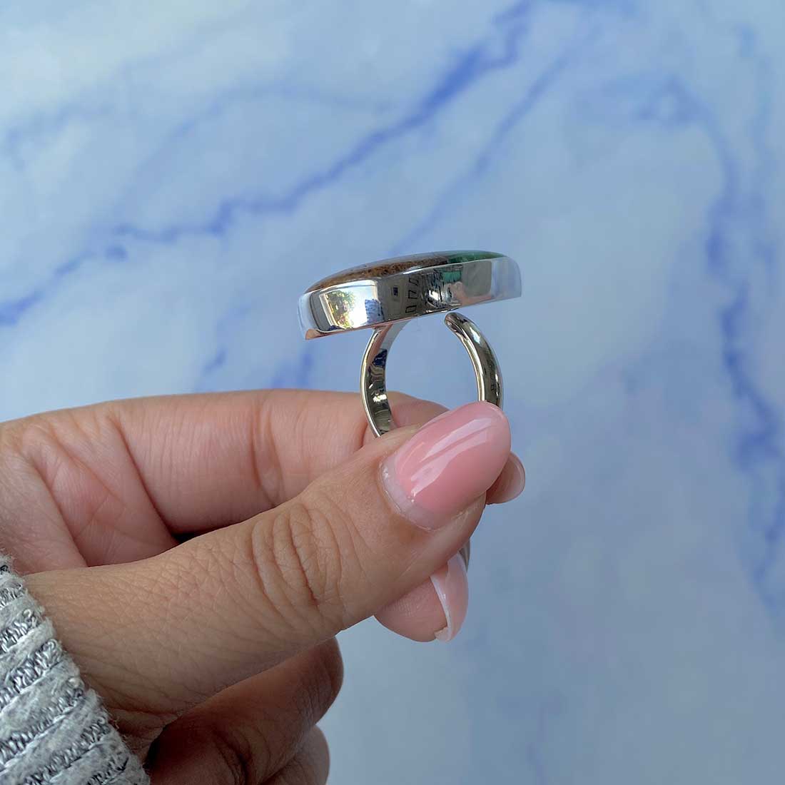 Chrysoprase Adjustable Ring-(CHP-R-2.)