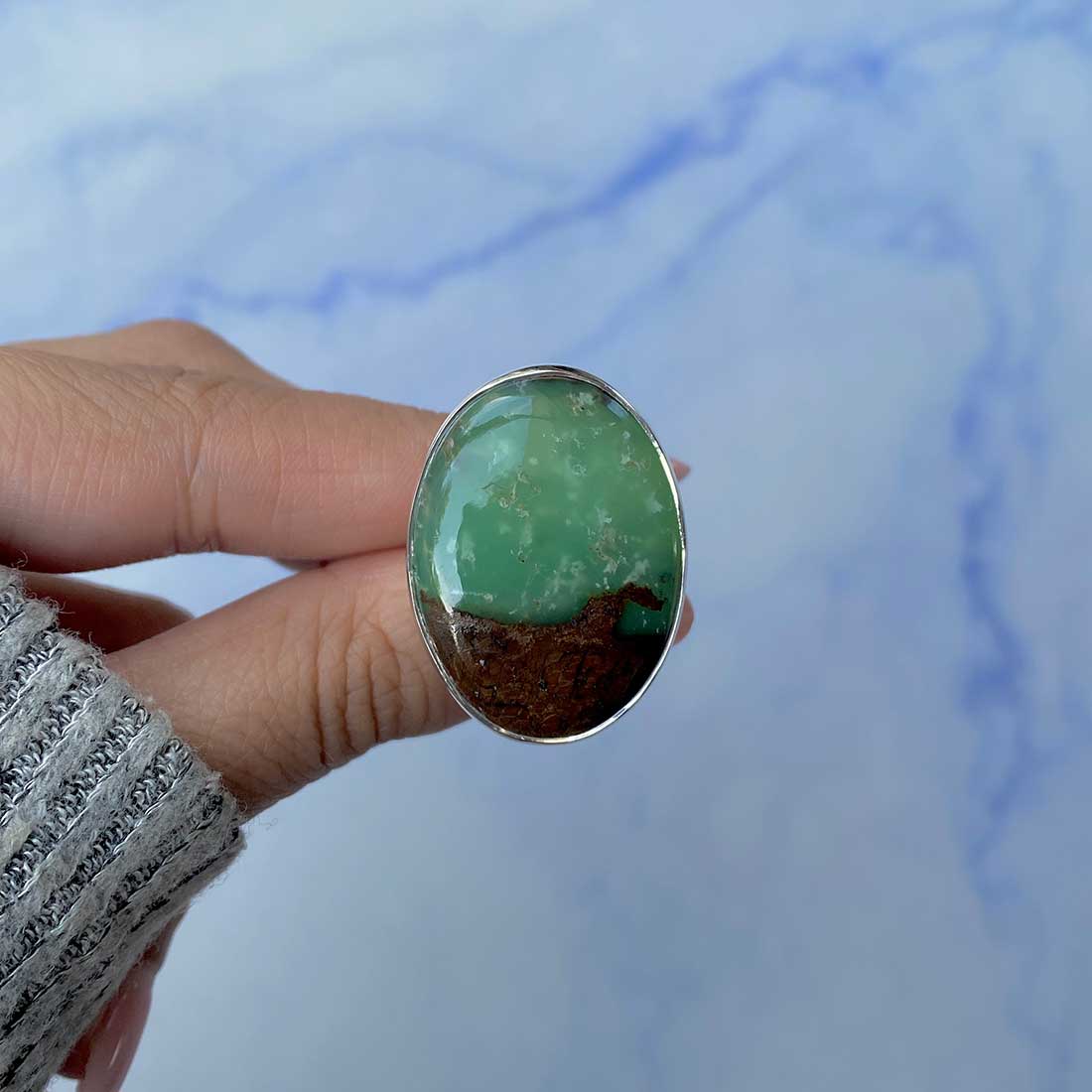 Chrysoprase Adjustable Ring-(CHP-R-3.)