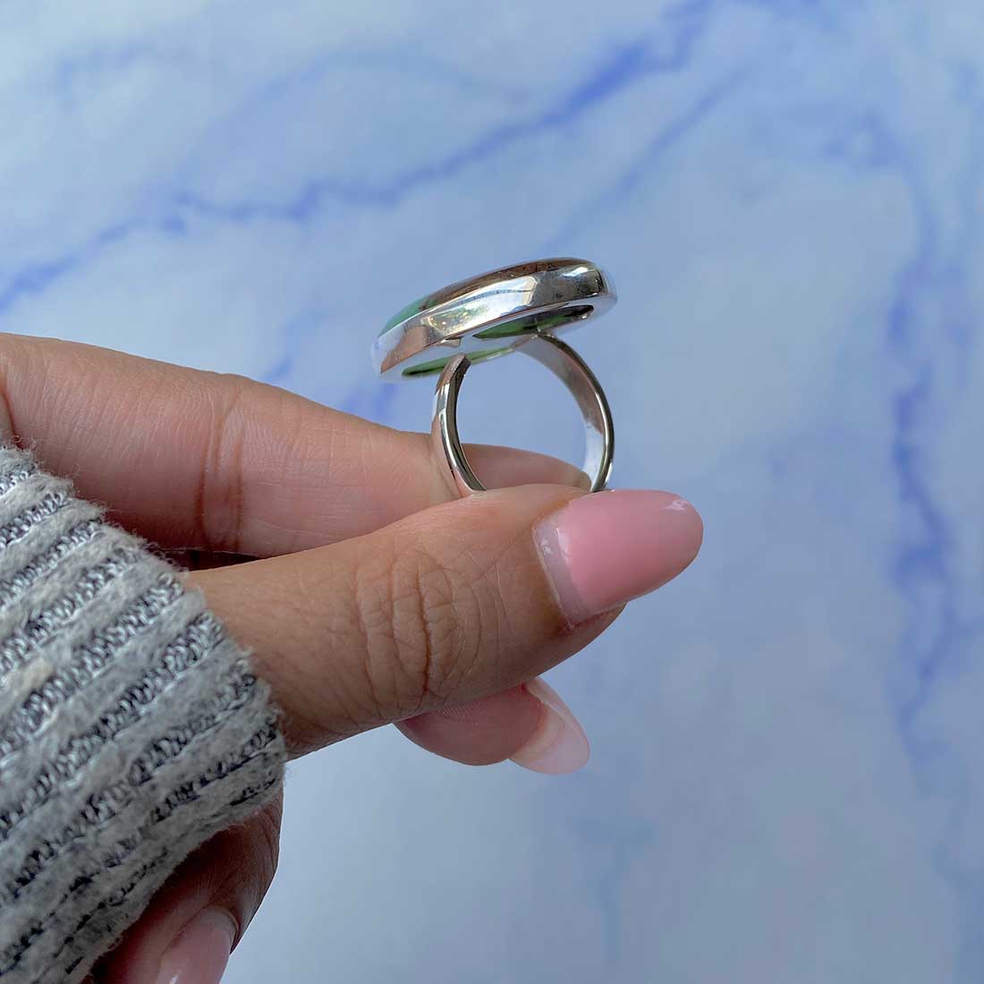 Chrysoprase Adjustable Ring-(CHP-R-3.)