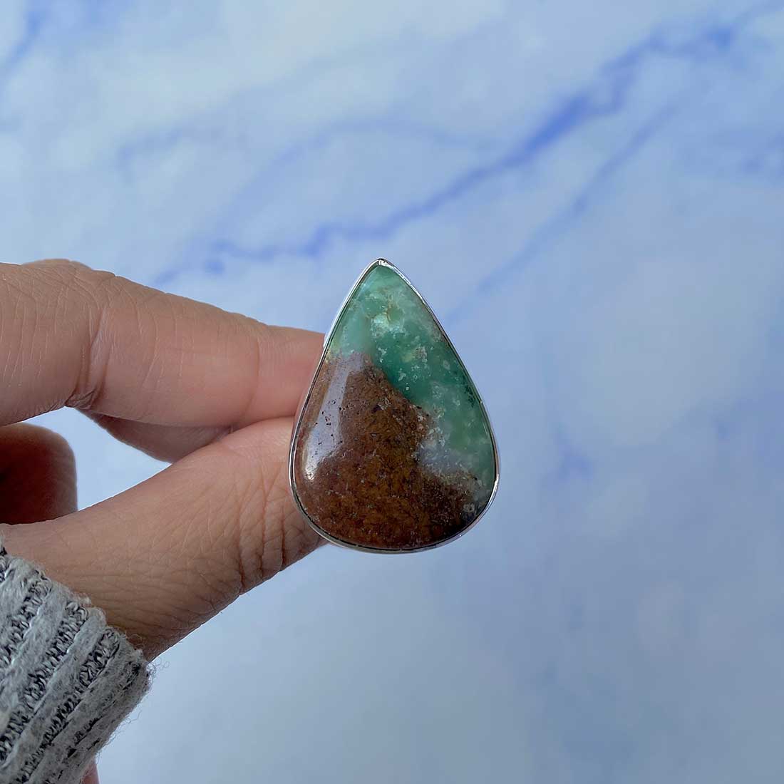 Chrysoprase Adjustable Ring-(CHP-R-5.)