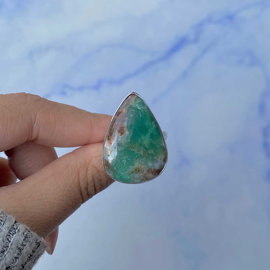 Chrysoprase Adjustable Ring-(CHP-R-7.)