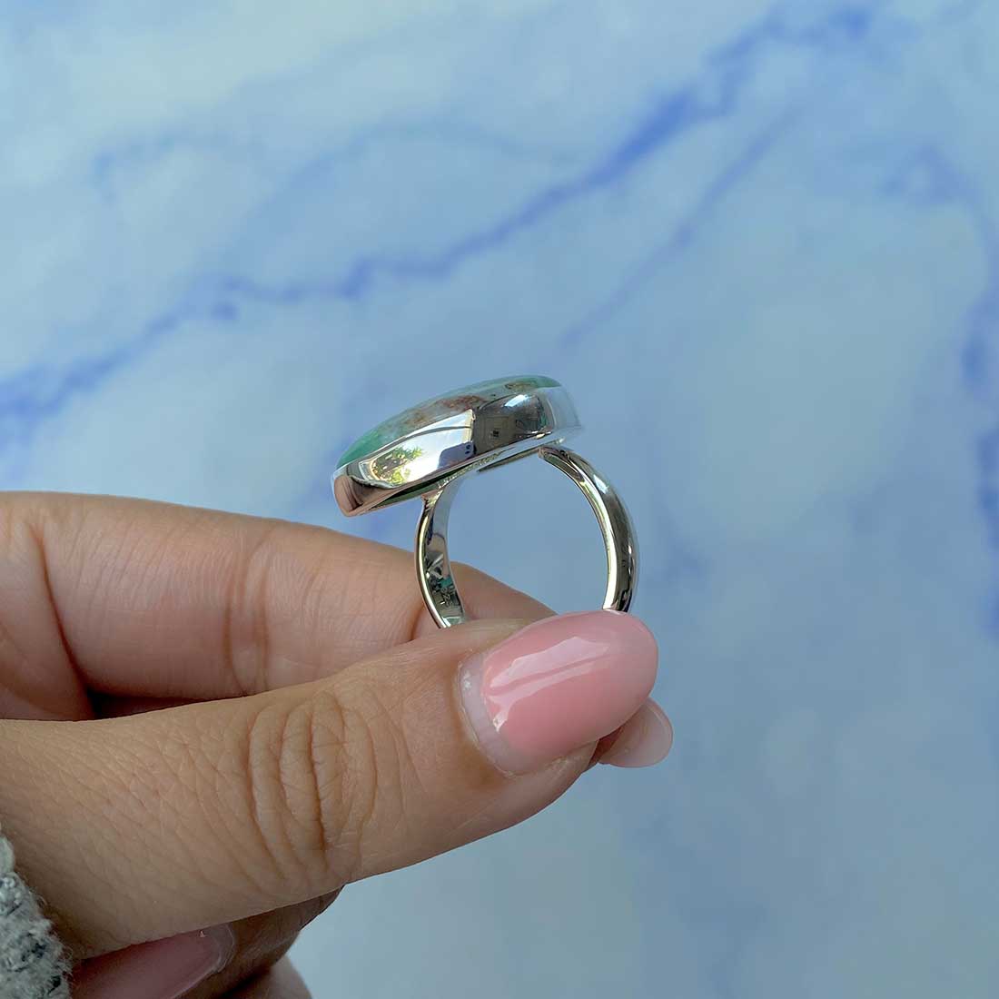 Chrysoprase Adjustable Ring-(CHP-R-7.)