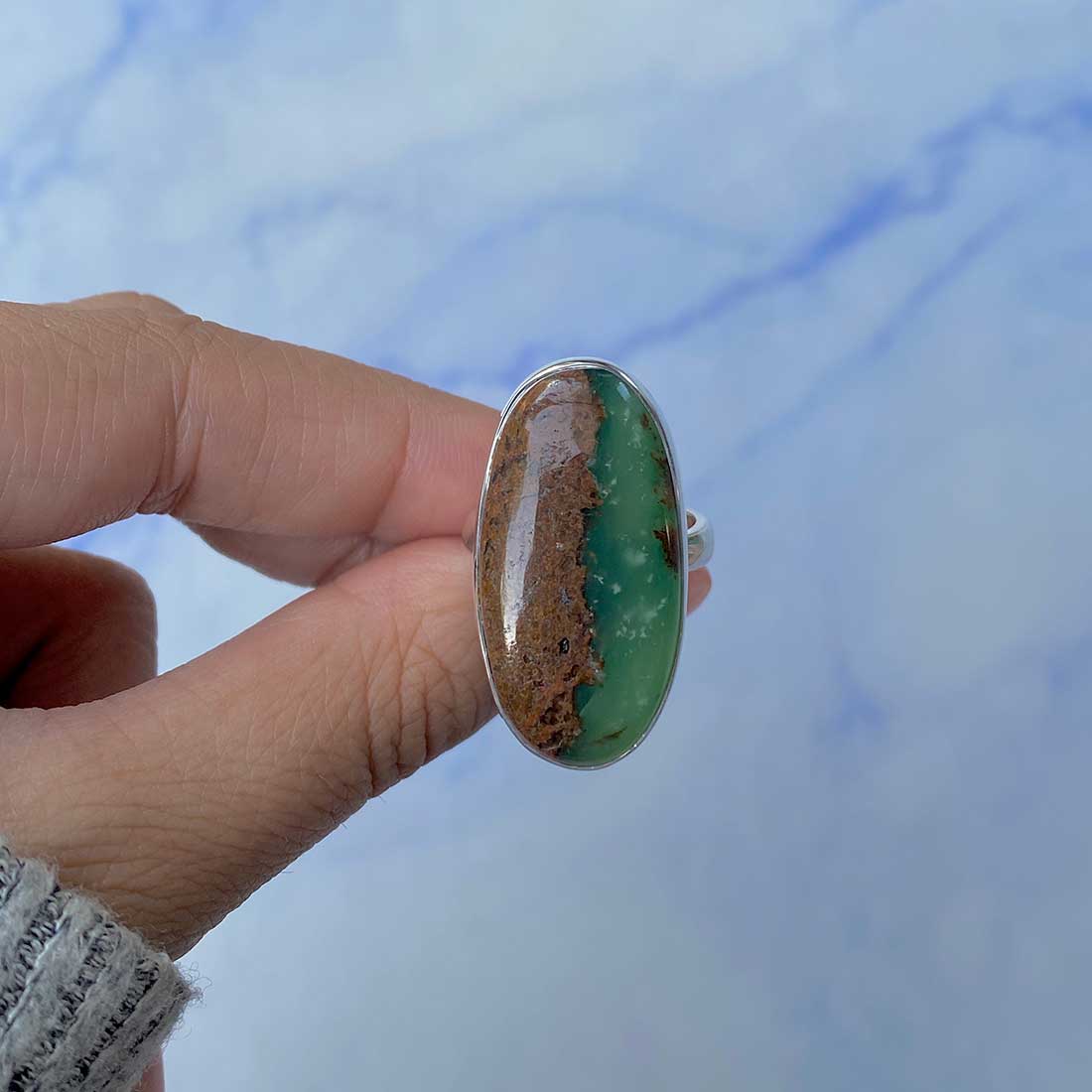 Chrysoprase Adjustable Ring-(CHP-R-8.)