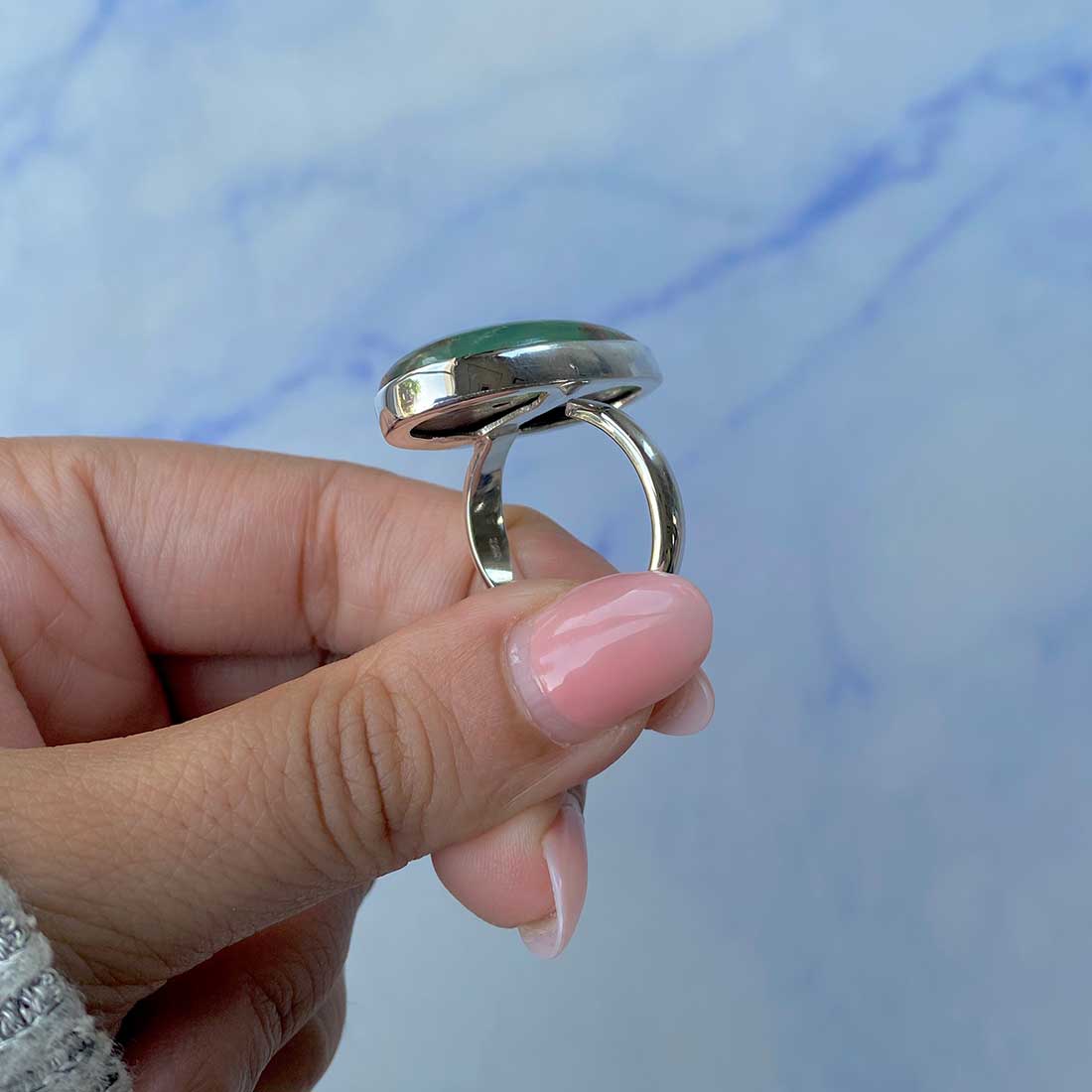 Chrysoprase Adjustable Ring-(CHP-R-8.)