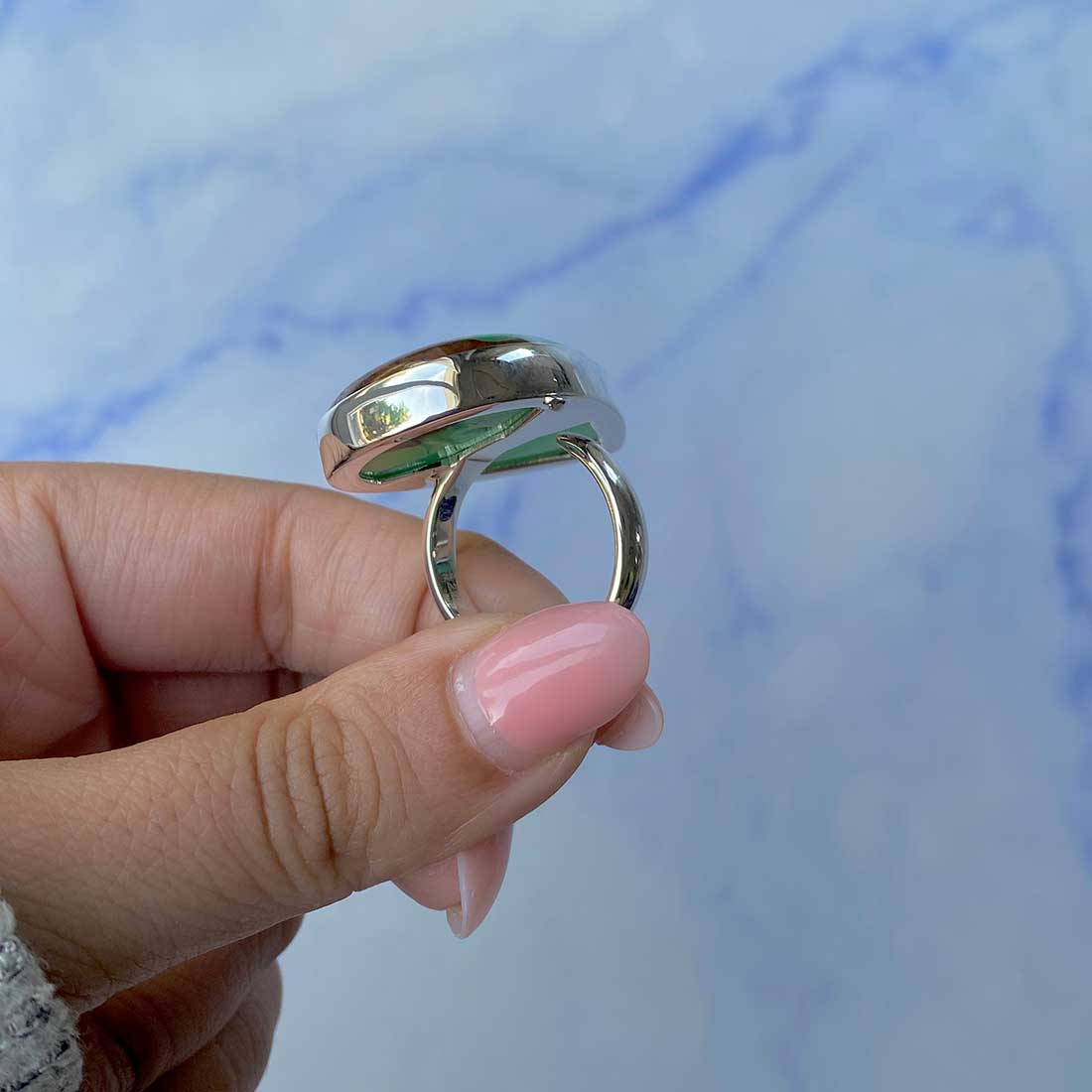 Chrysoprase Adjustable Ring-(CHP-R-9.)