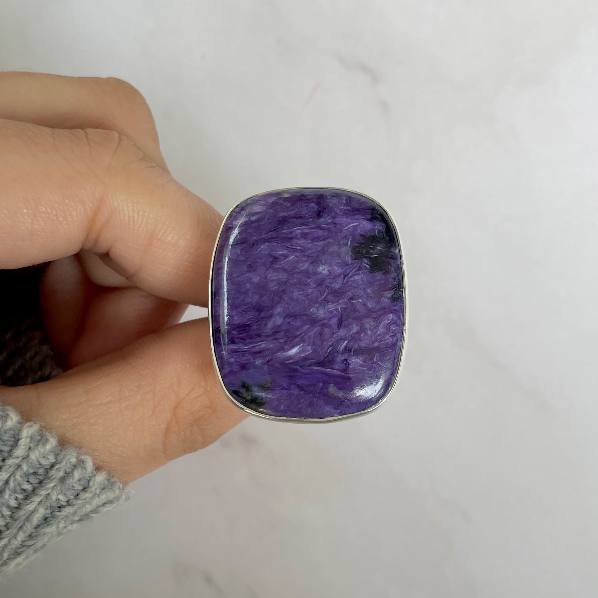 Charoite Adjustable Ring-(CHR-R-101.)