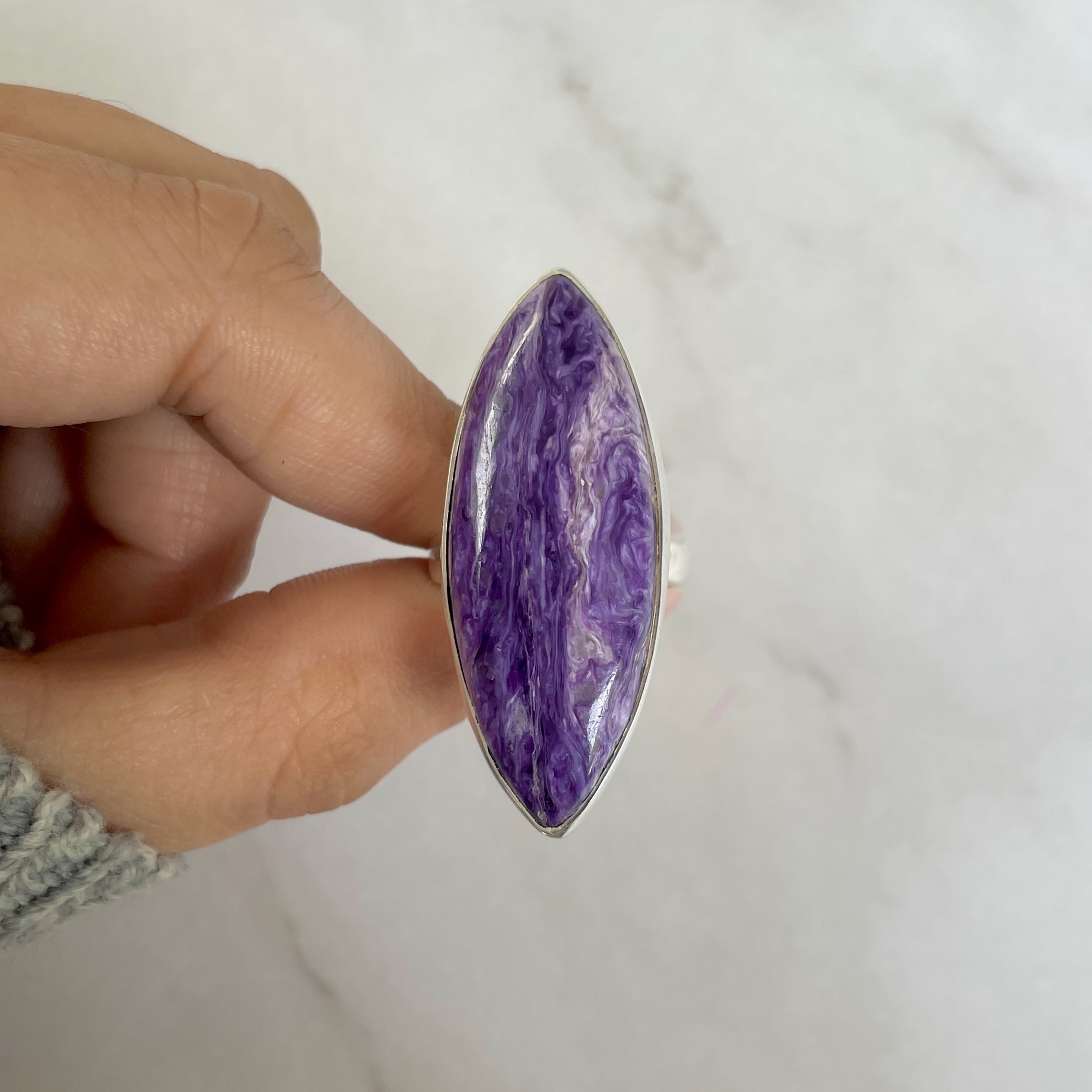 Charoite Adjustable Ring-(CHR-R-102.)