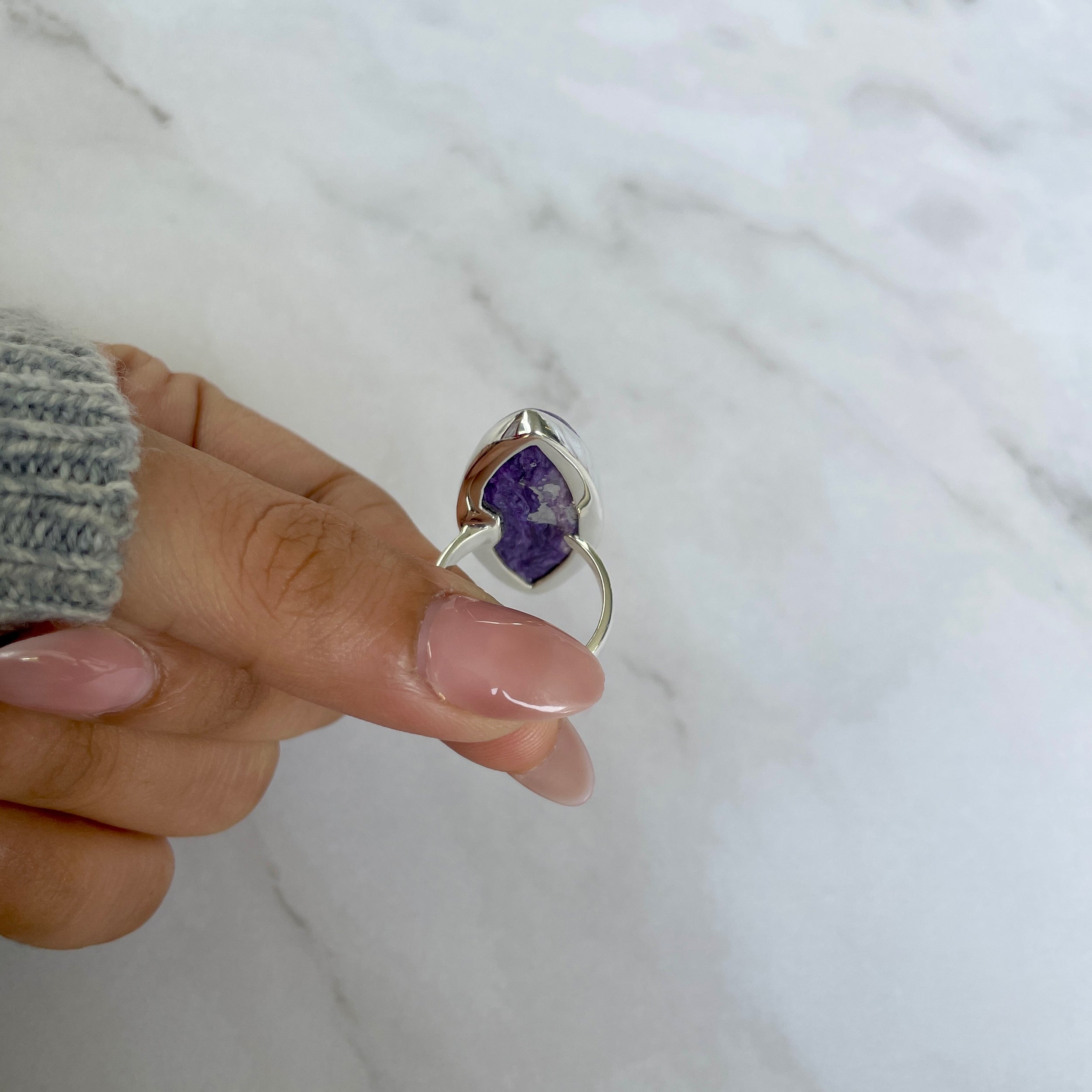 Charoite Adjustable Ring-(CHR-R-102.)