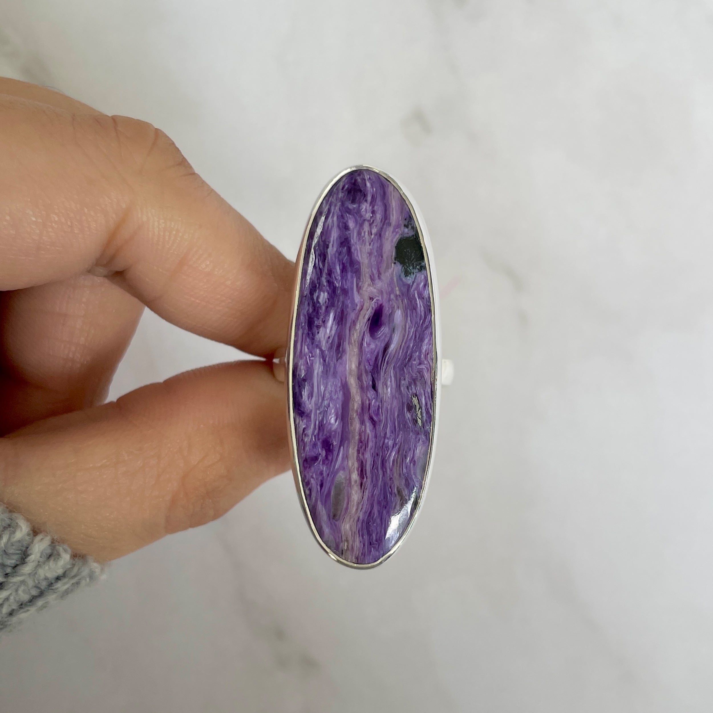 Charoite Adjustable Ring-(CHR-R-104.)