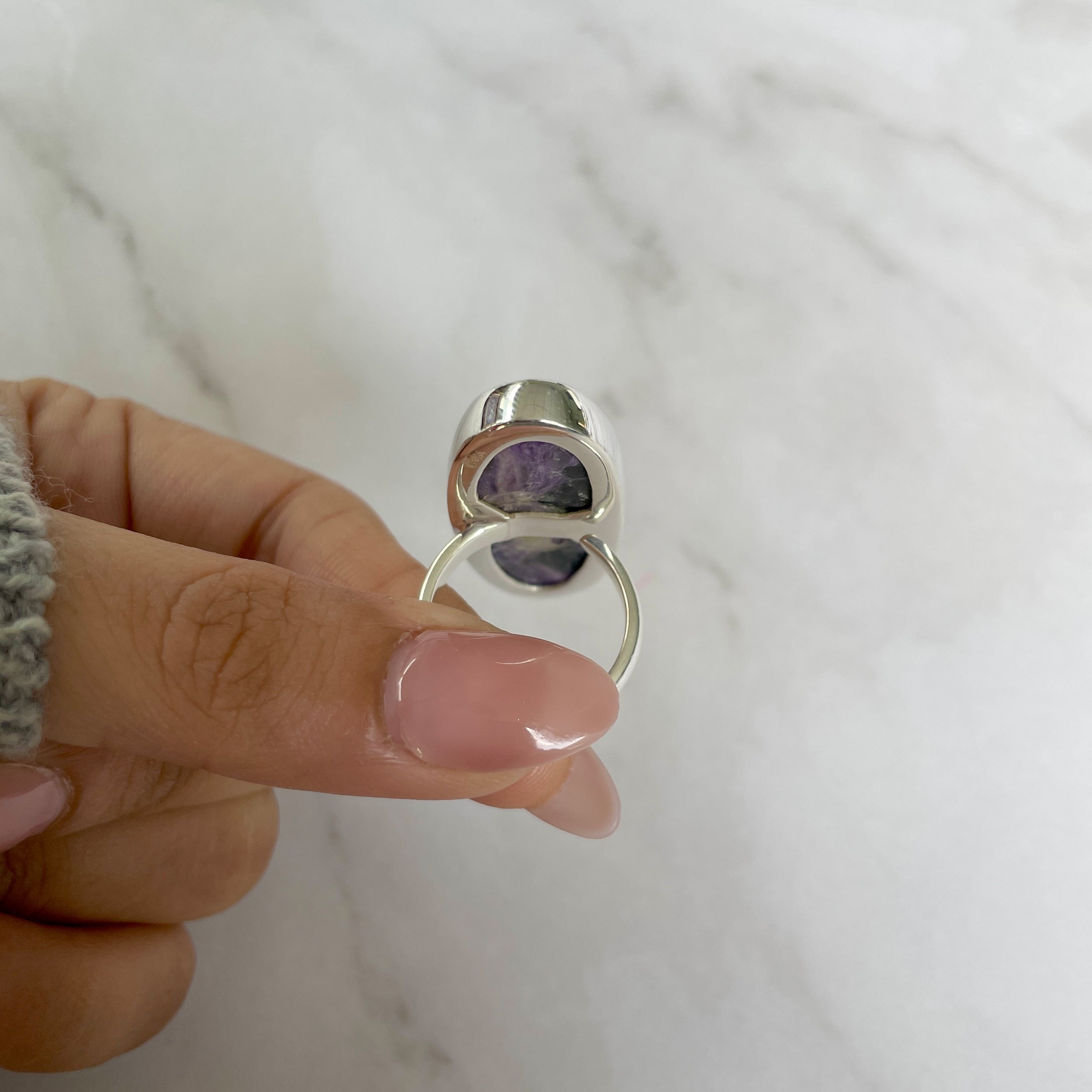 Charoite Adjustable Ring-(CHR-R-104.)