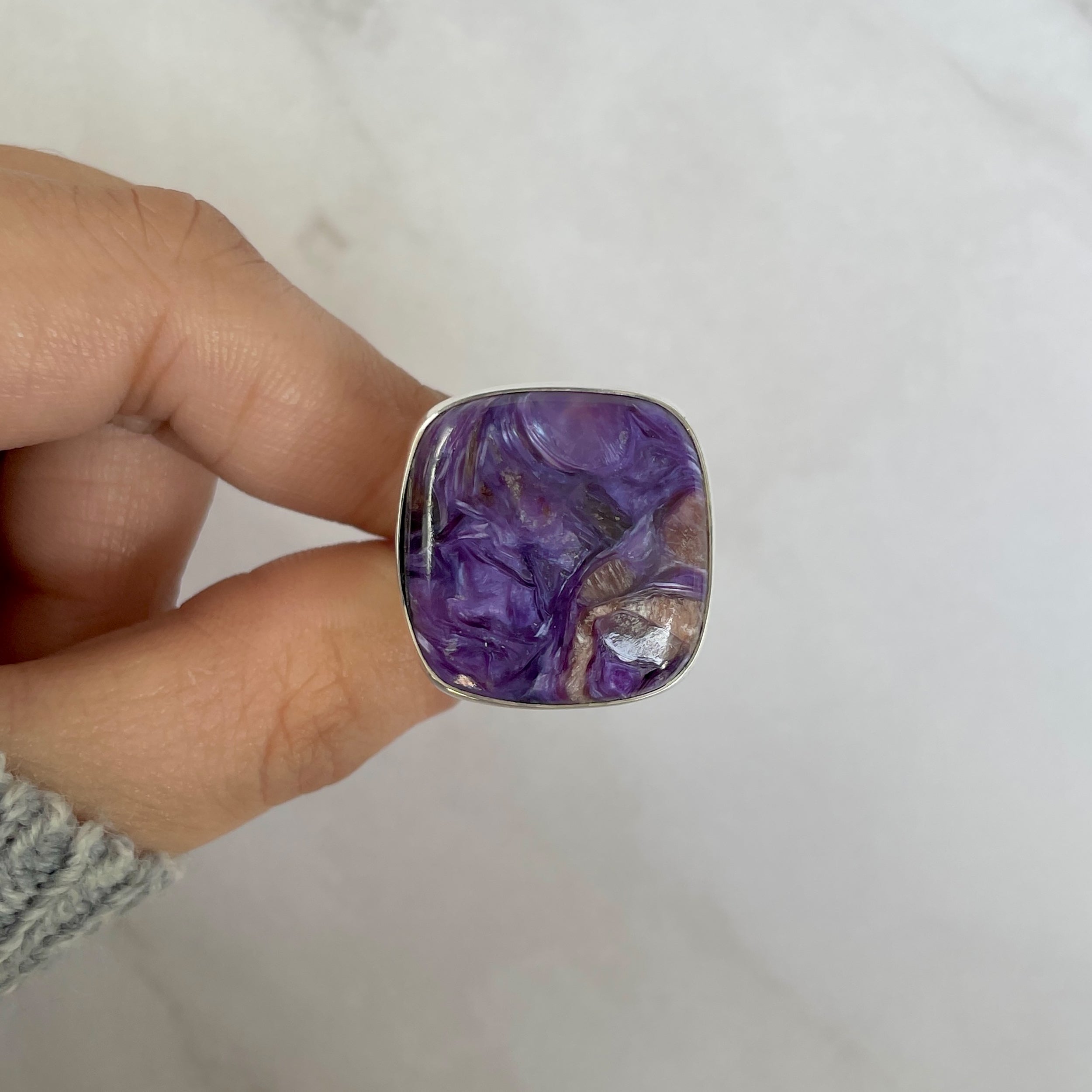 Charoite Adjustable Ring-(CHR-R-105.)