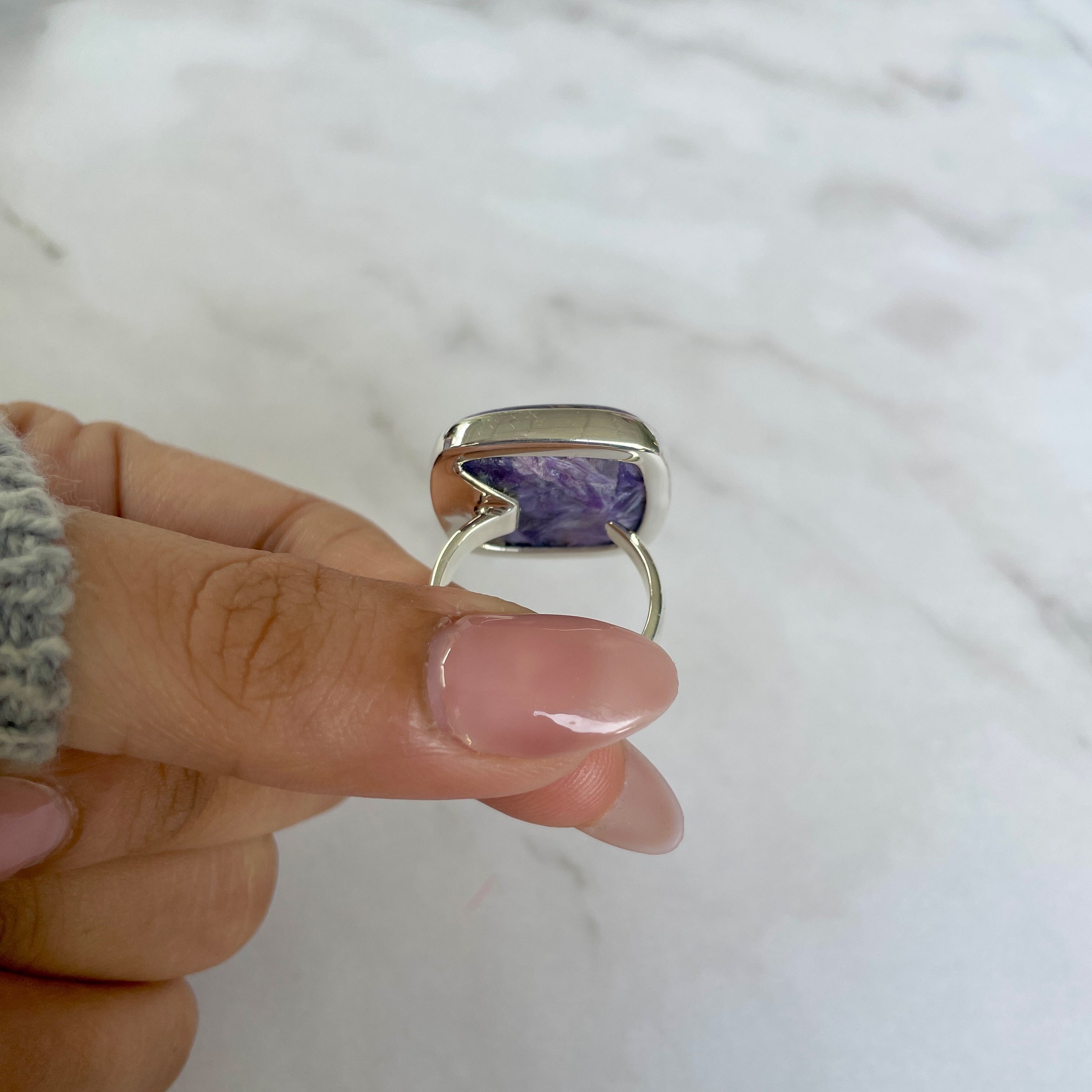 Charoite Adjustable Ring-(CHR-R-105.)