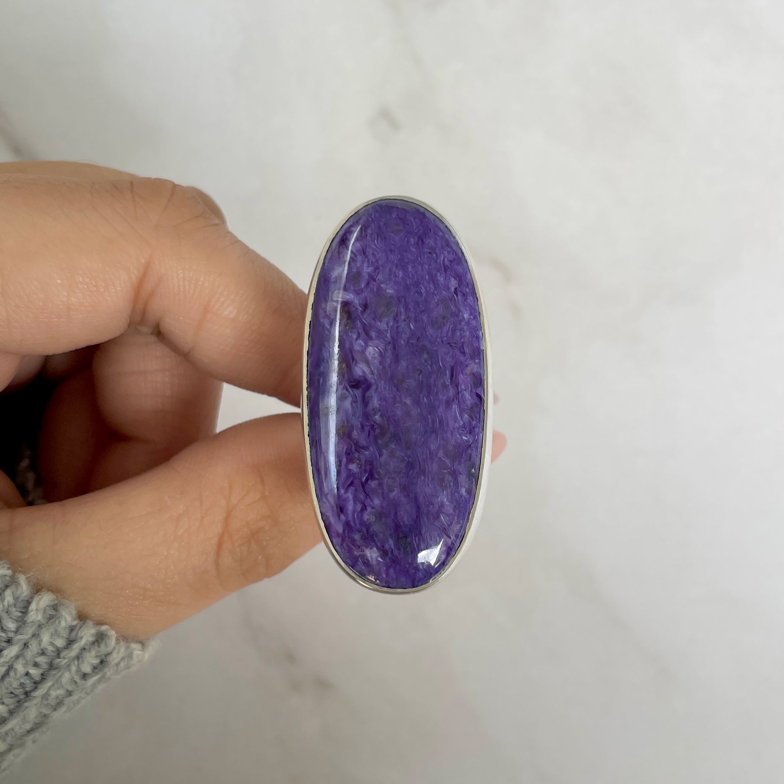 Charoite Adjustable Ring-(CHR-R-106.)