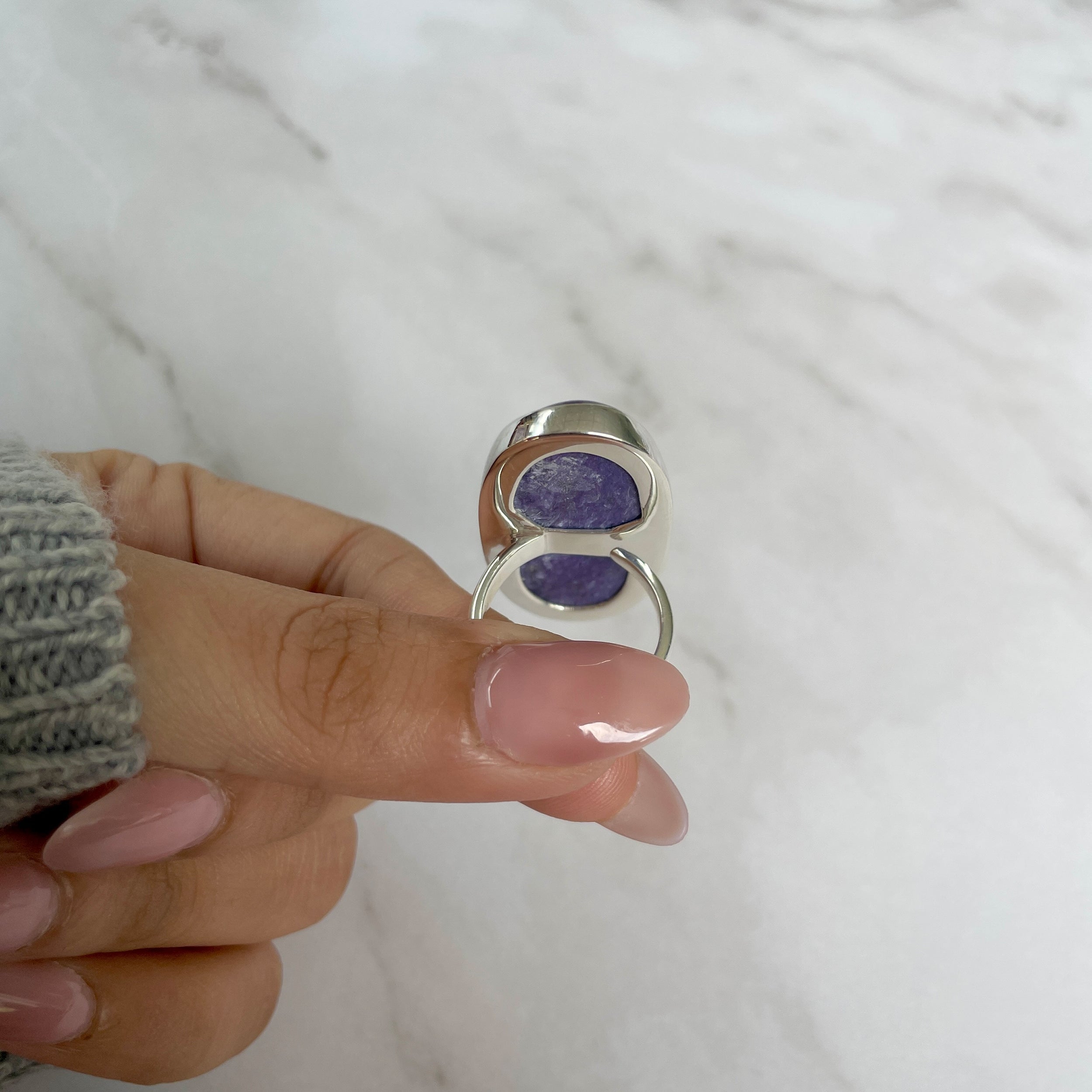 Charoite Adjustable Ring-(CHR-R-106.)