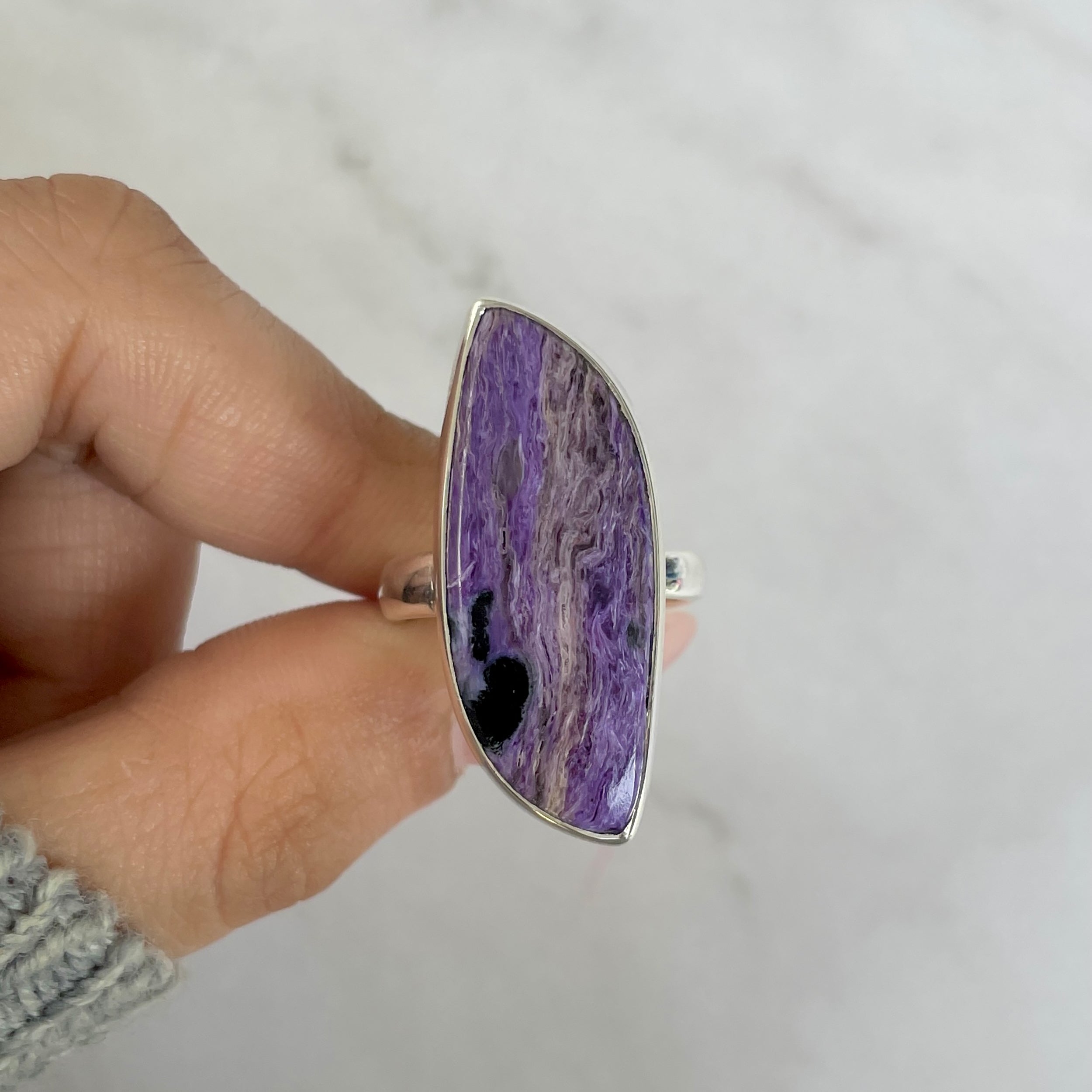 Charoite Adjustable Ring-(CHR-R-107.)