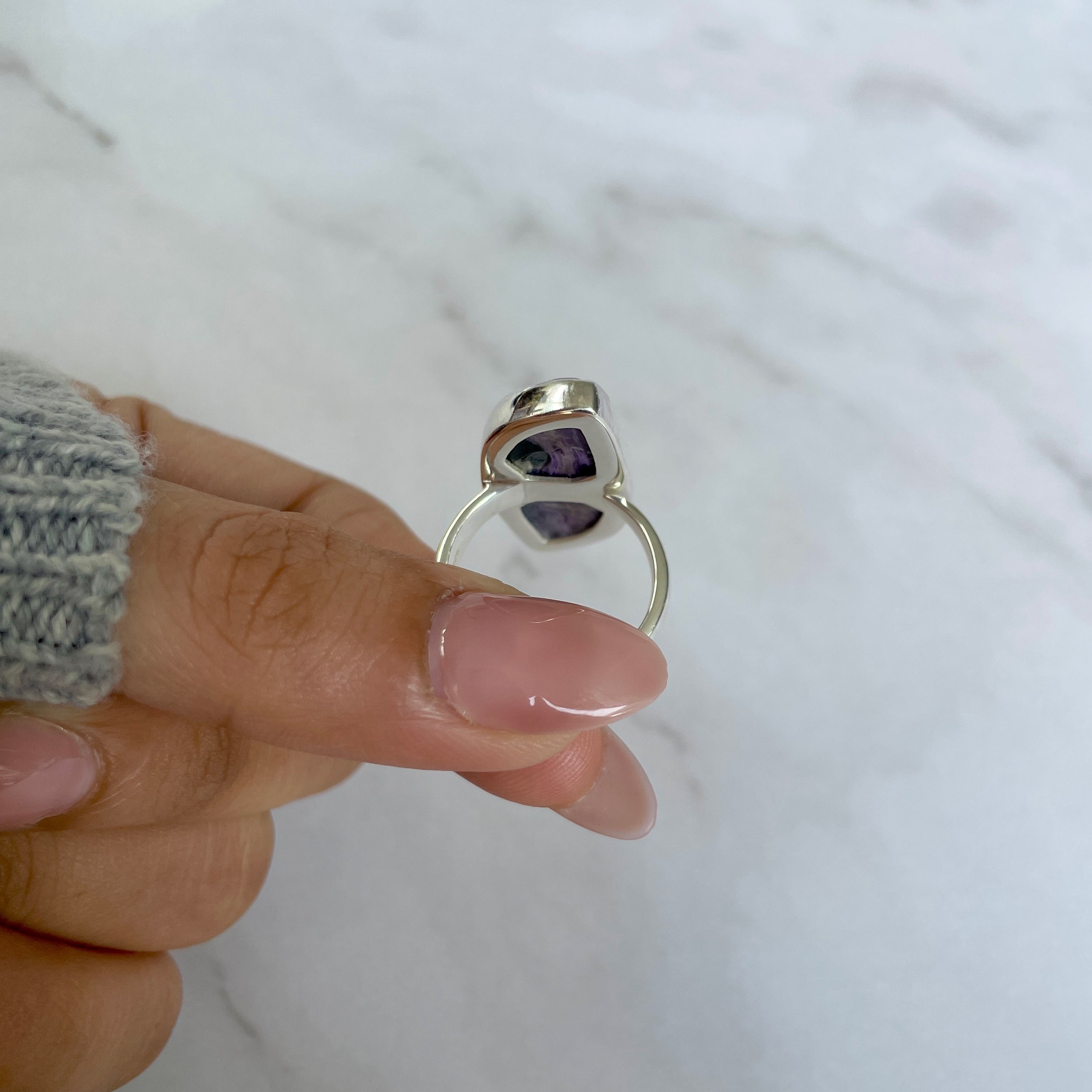 Charoite Adjustable Ring-(CHR-R-107.)