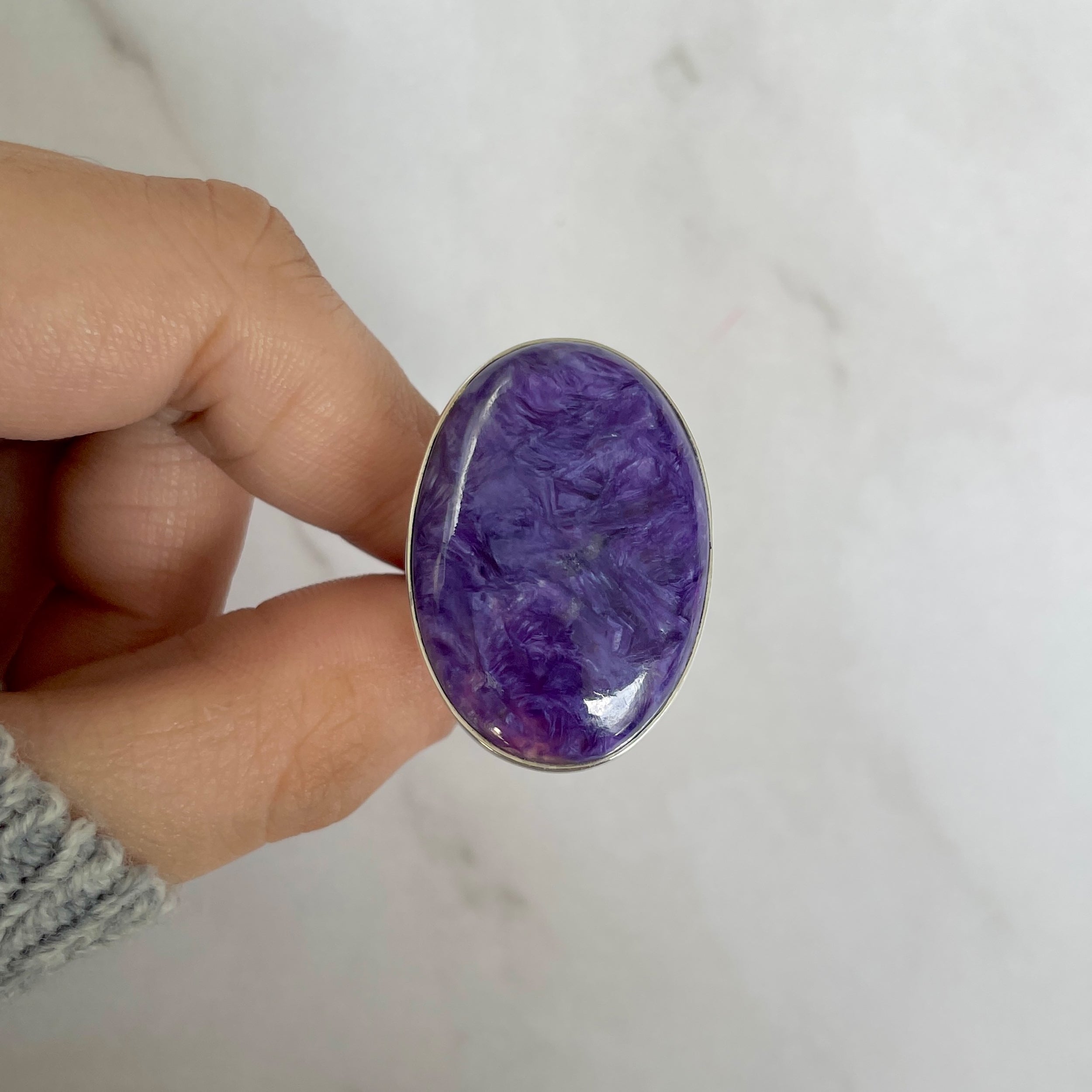Charoite Adjustable Ring-(CHR-R-109.)