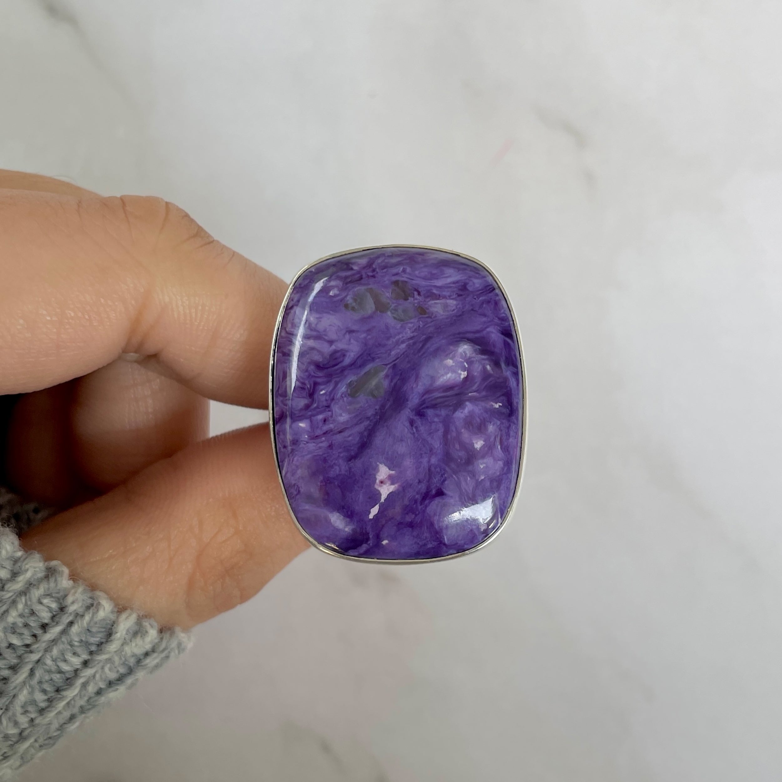Charoite Adjustable Ring-(CHR-R-111.)