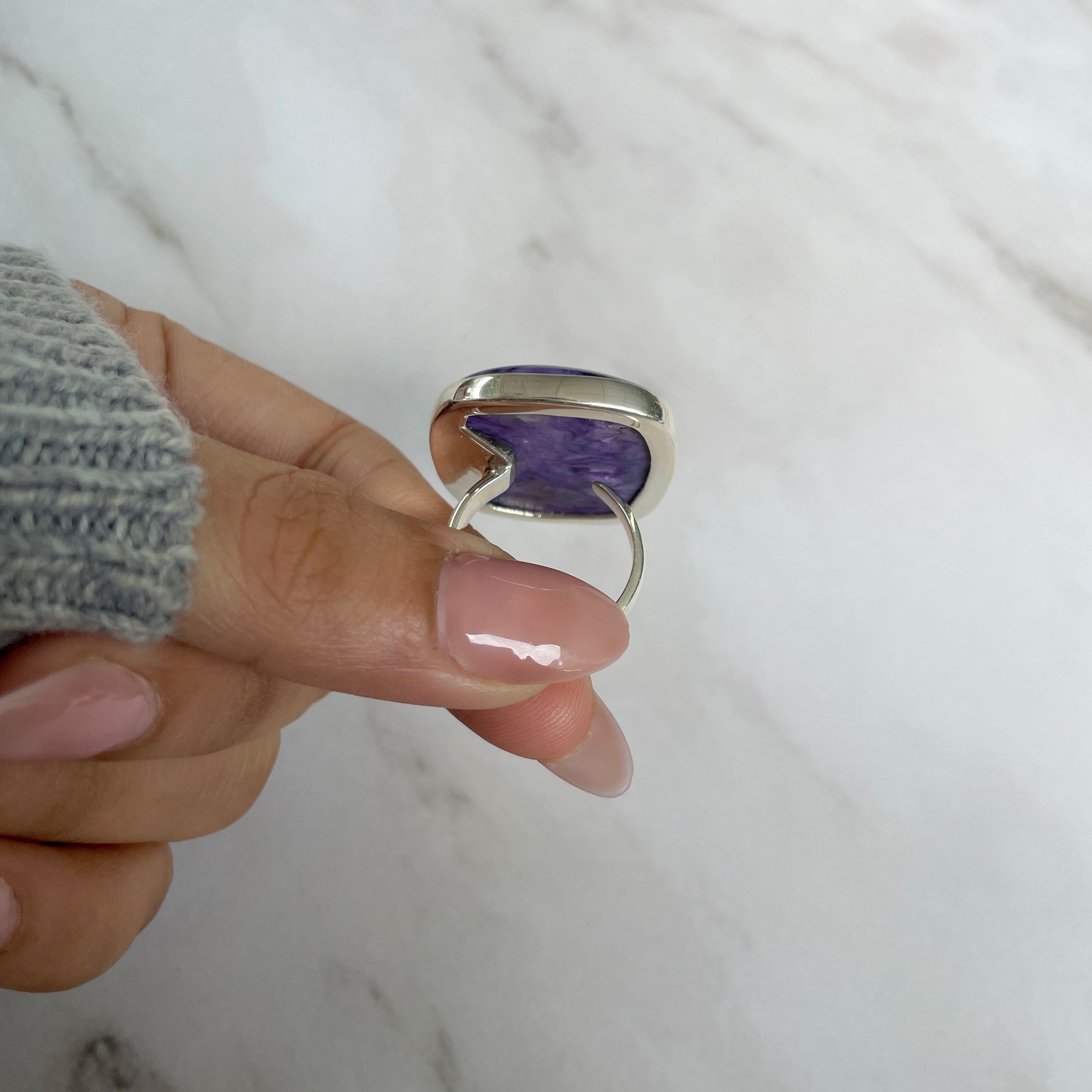 Charoite Adjustable Ring-(CHR-R-111.)