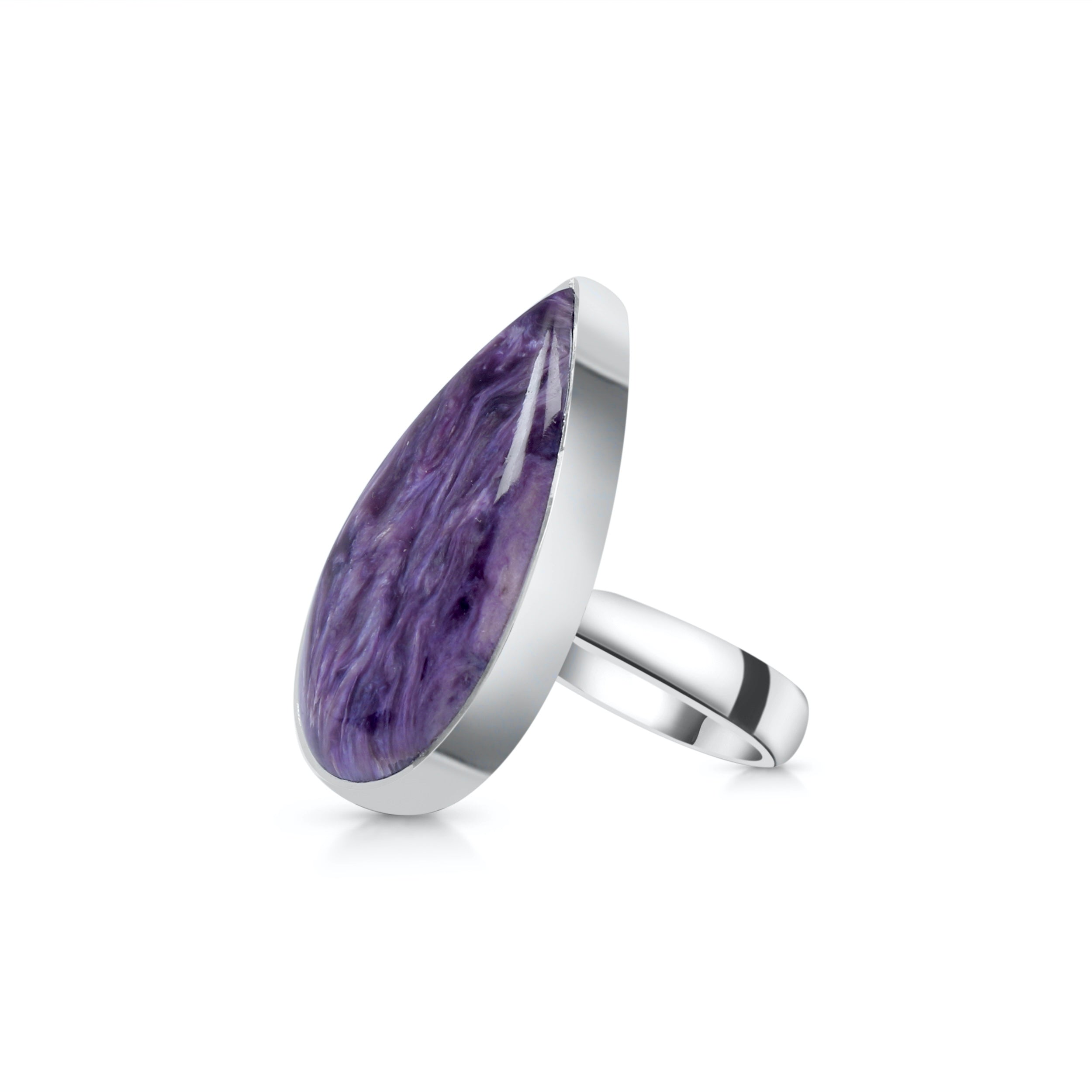 Charoite Adjustable Ring-(CHR-R-29)