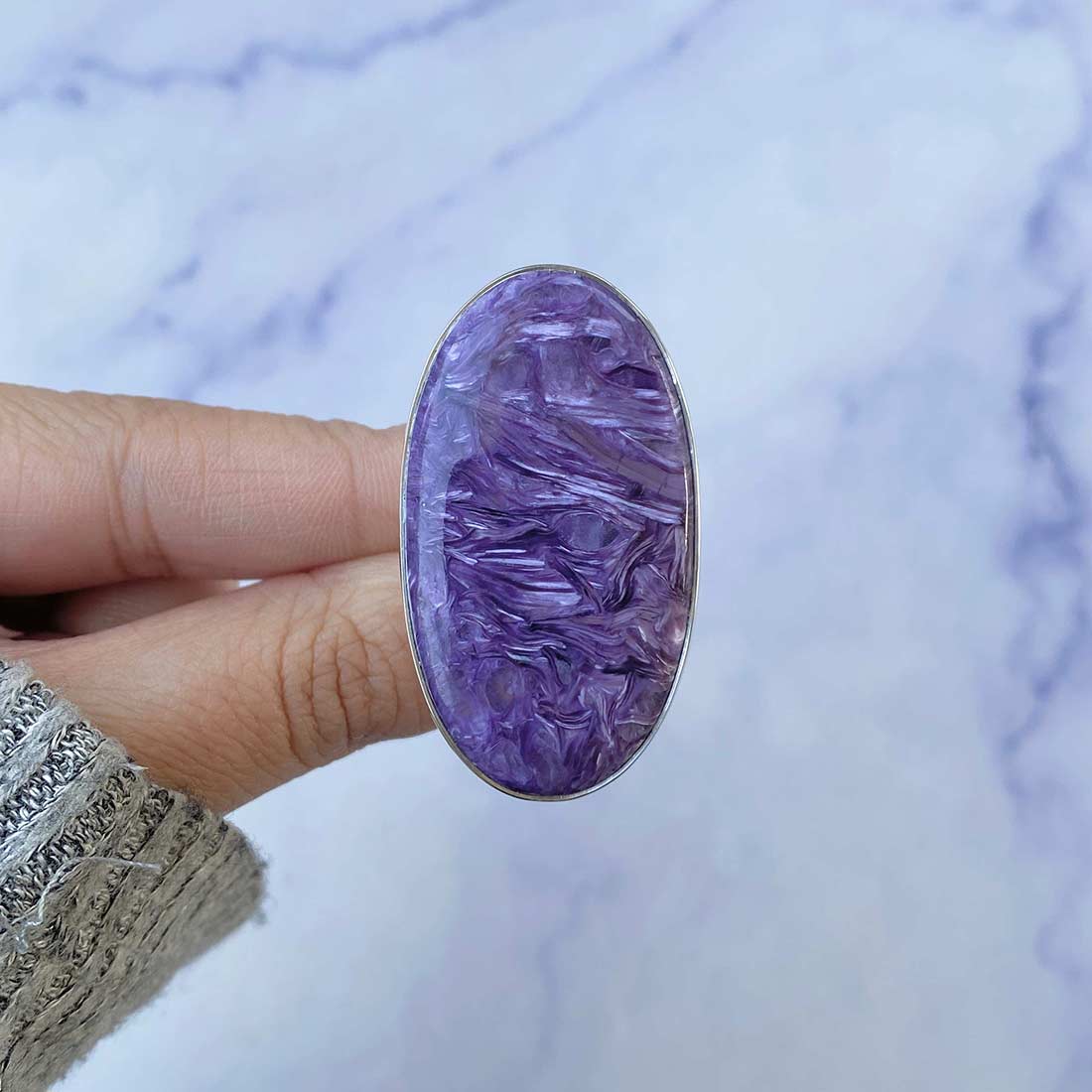 Charoite Adjustable Ring-(CHR-R-80.)