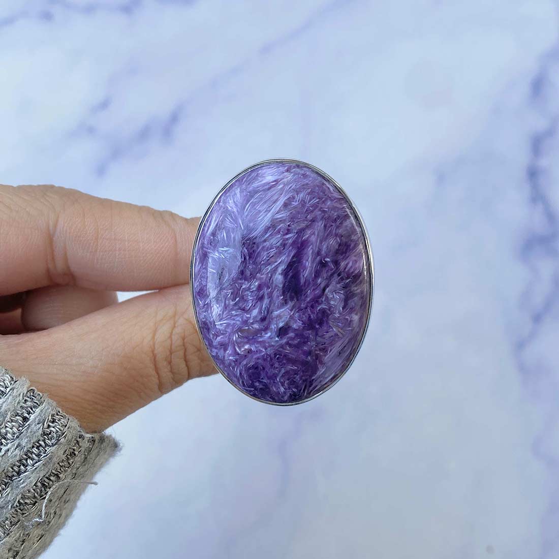 Charoite Adjustable Ring-(CHR-R-81.)