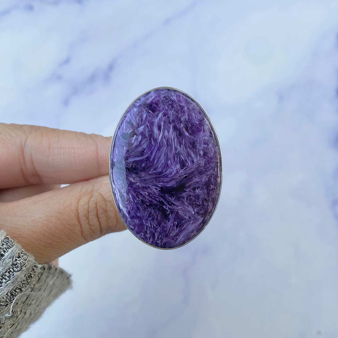 Charoite Adjustable Ring-(CHR-R-83.)