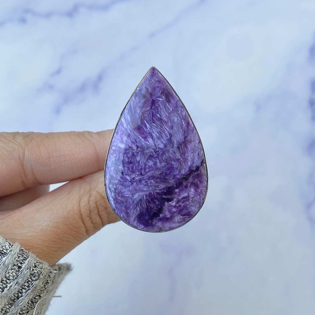 Charoite Adjustable Ring-(CHR-R-84.)