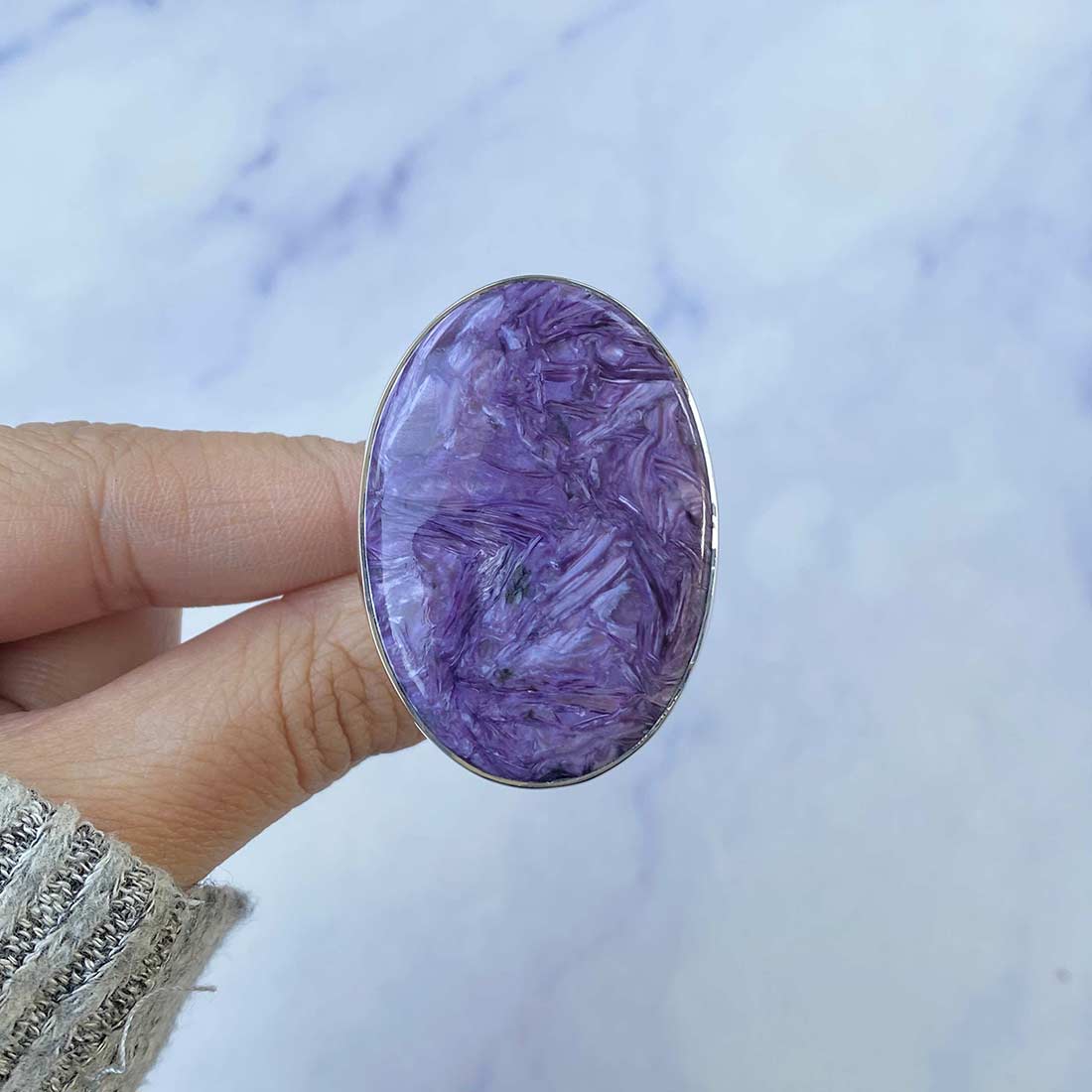 Charoite Adjustable Ring-(CHR-R-85.)
