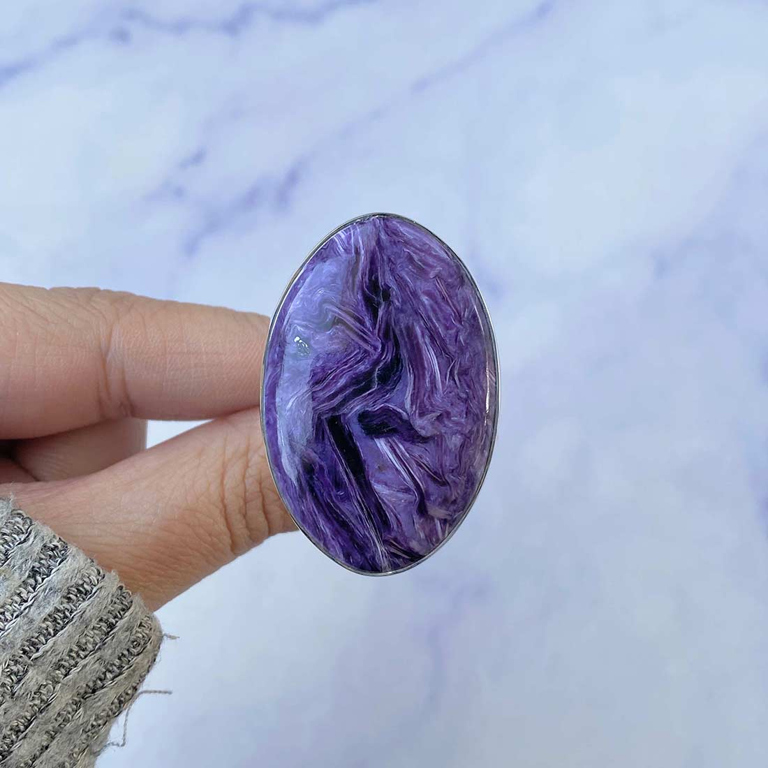 Charoite Adjustable Ring-(CHR-R-87.)