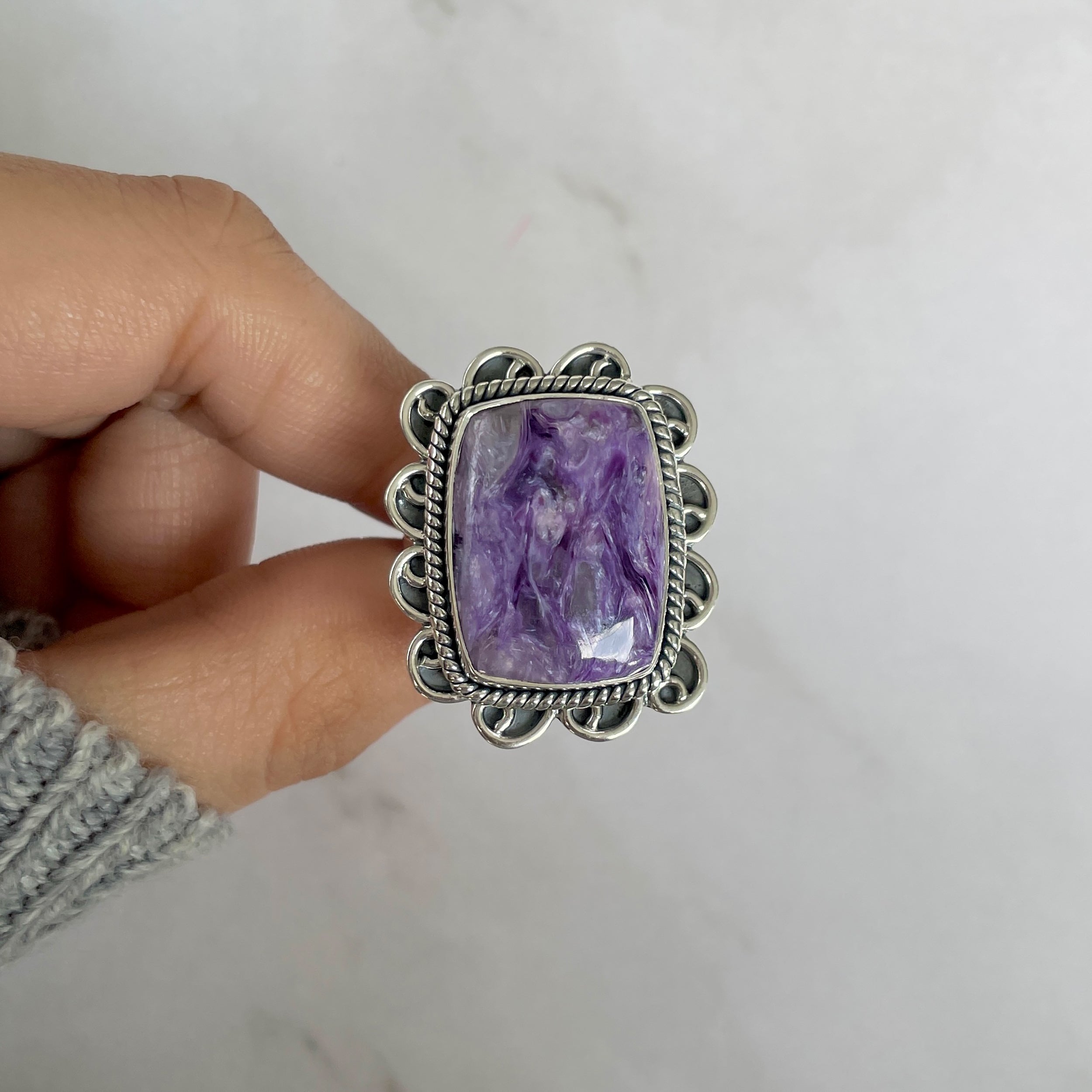 Charoite Ring Size 8-(CHR-R-95.)
