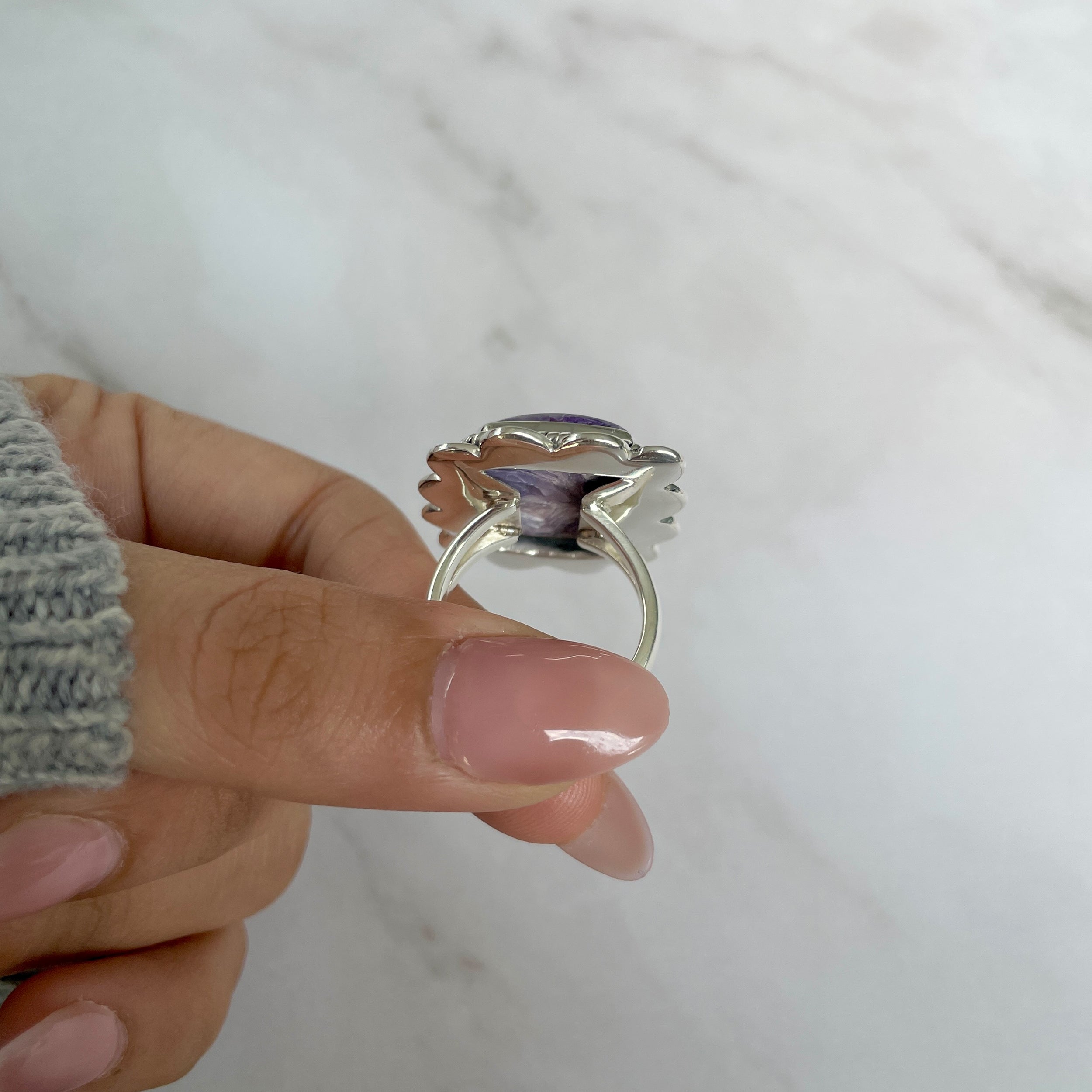 Charoite Ring Size 8-(CHR-R-95.)