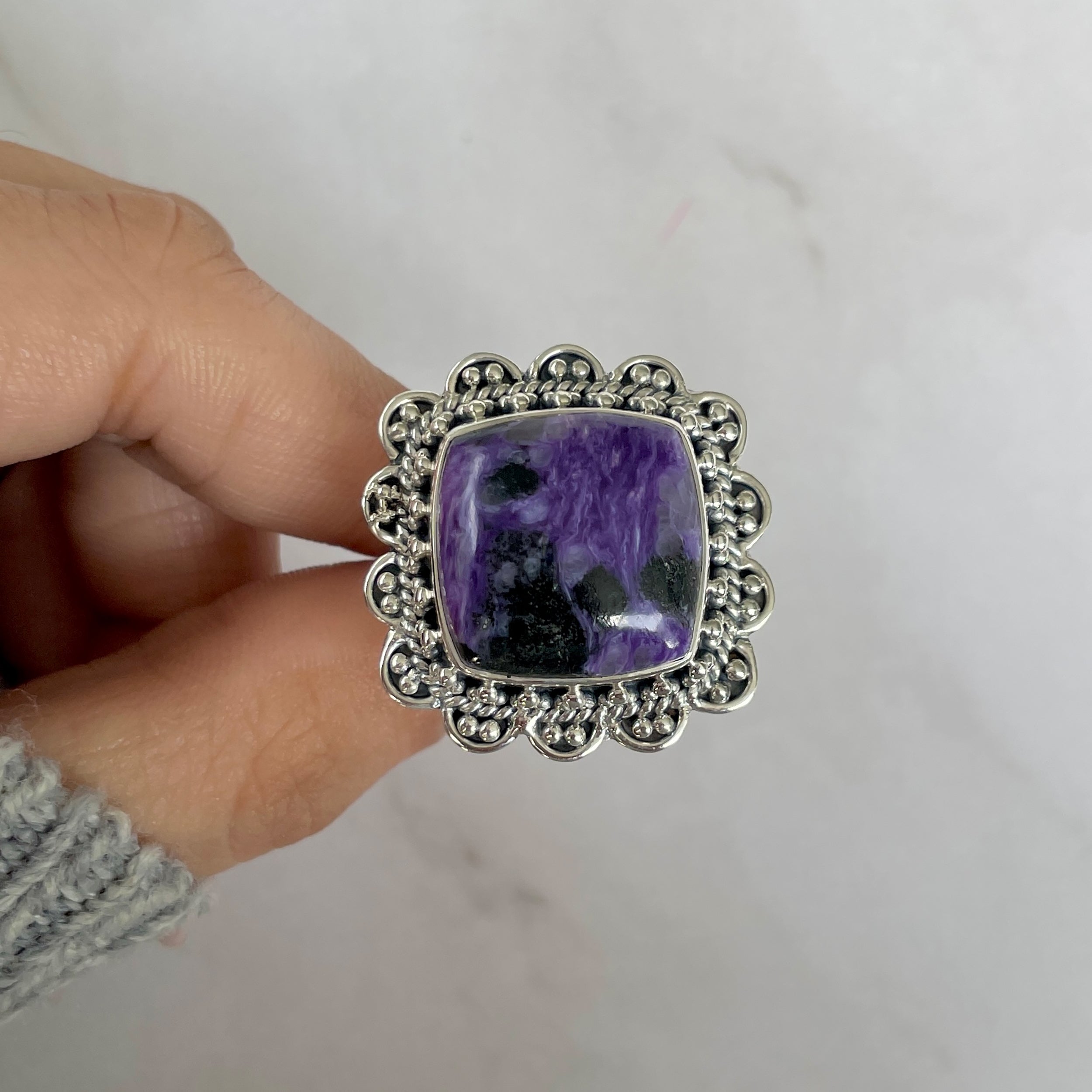 Charoite Ring Size 9-(CHR-R-96.)