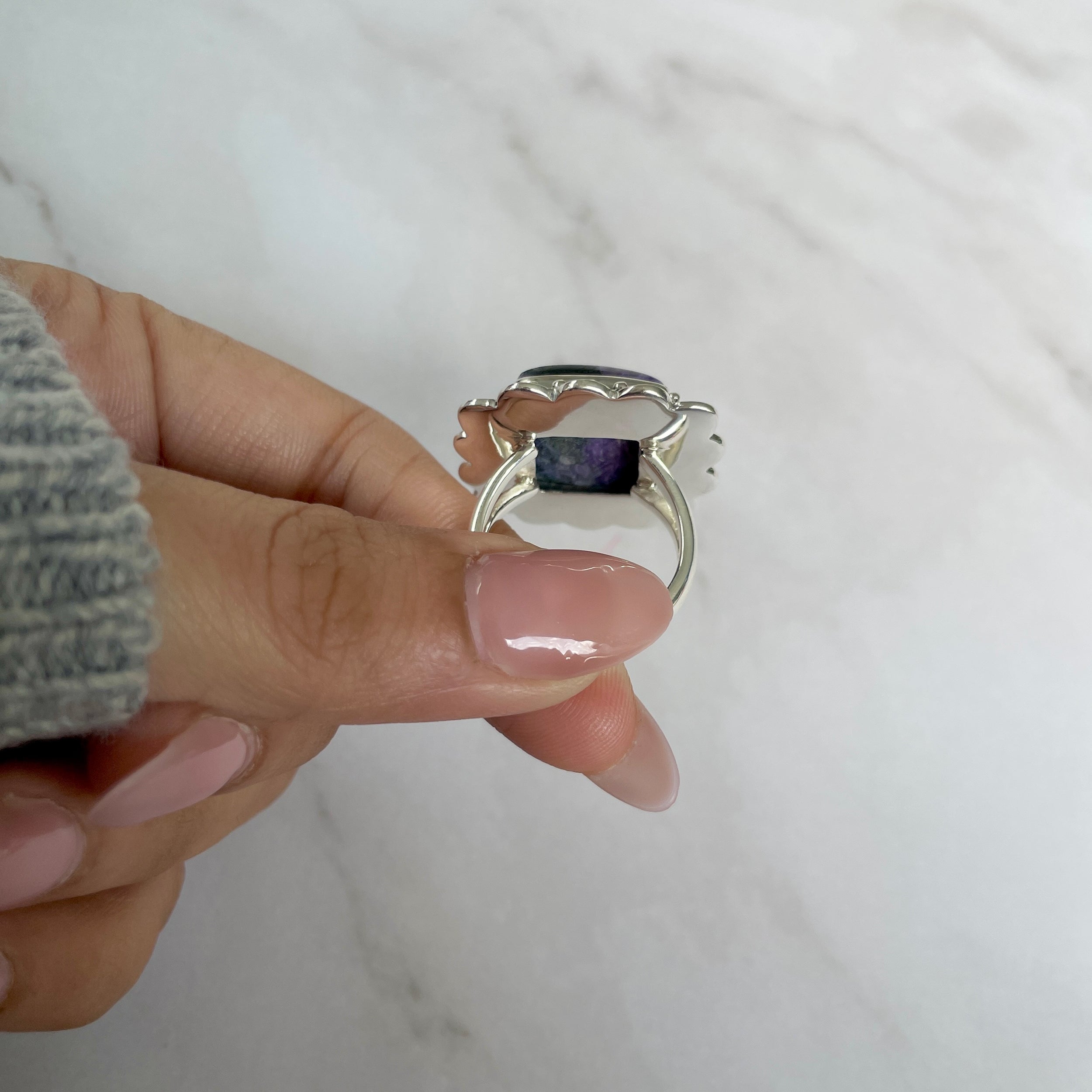 Charoite Ring Size 9-(CHR-R-96.)