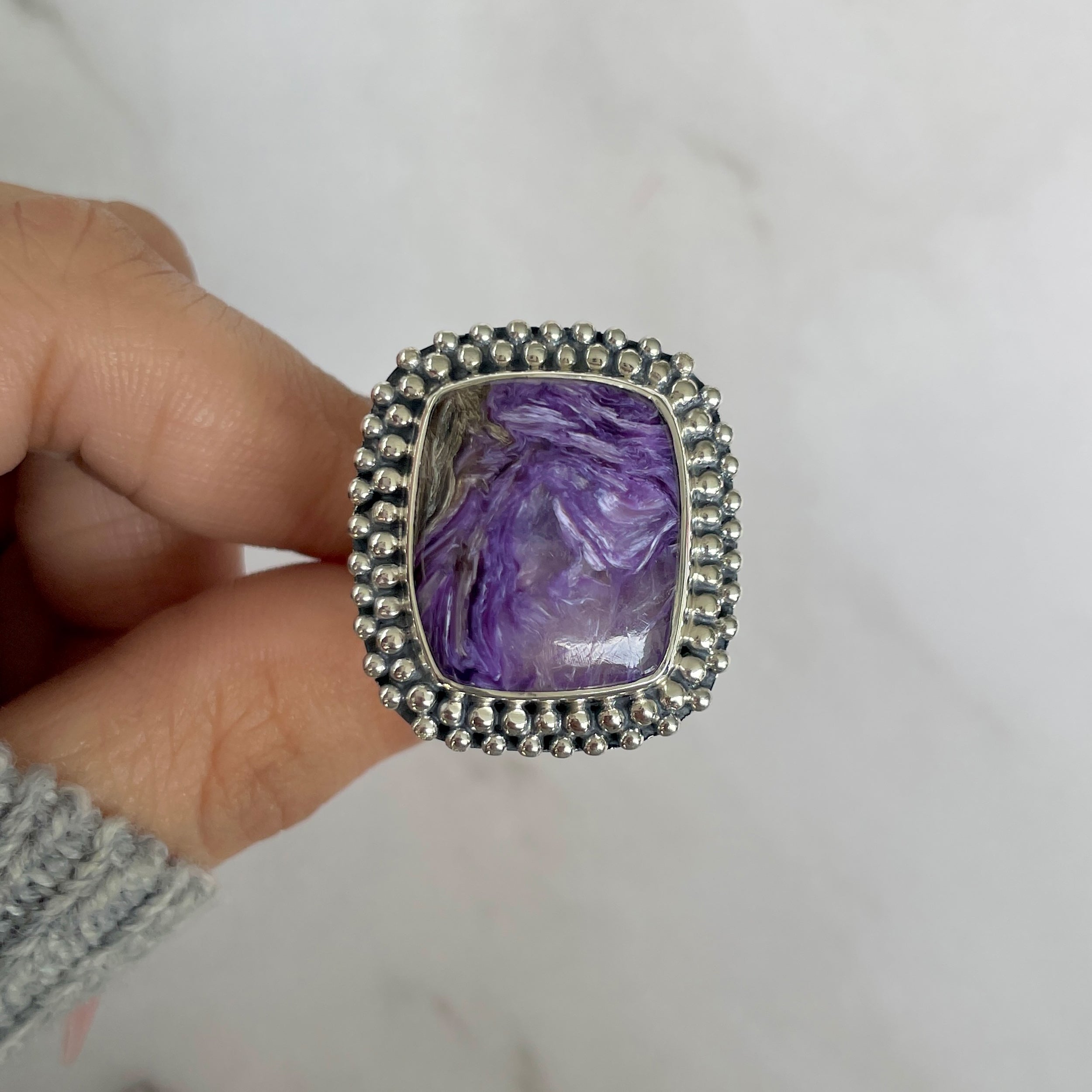 Charoite Ring Size 10-(CHR-R-97.)