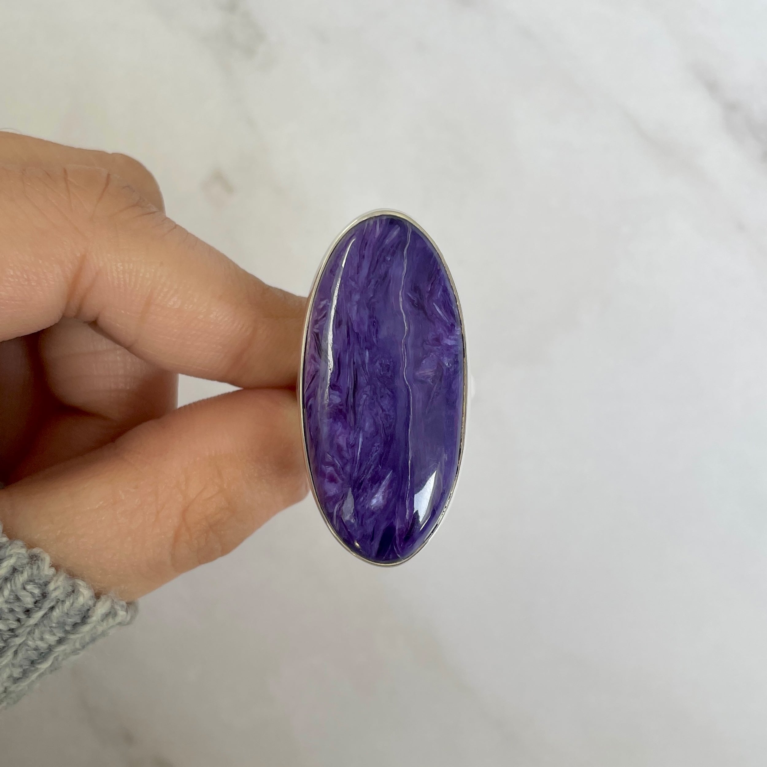Charoite Adjustable Ring-(CHR-R-98.)