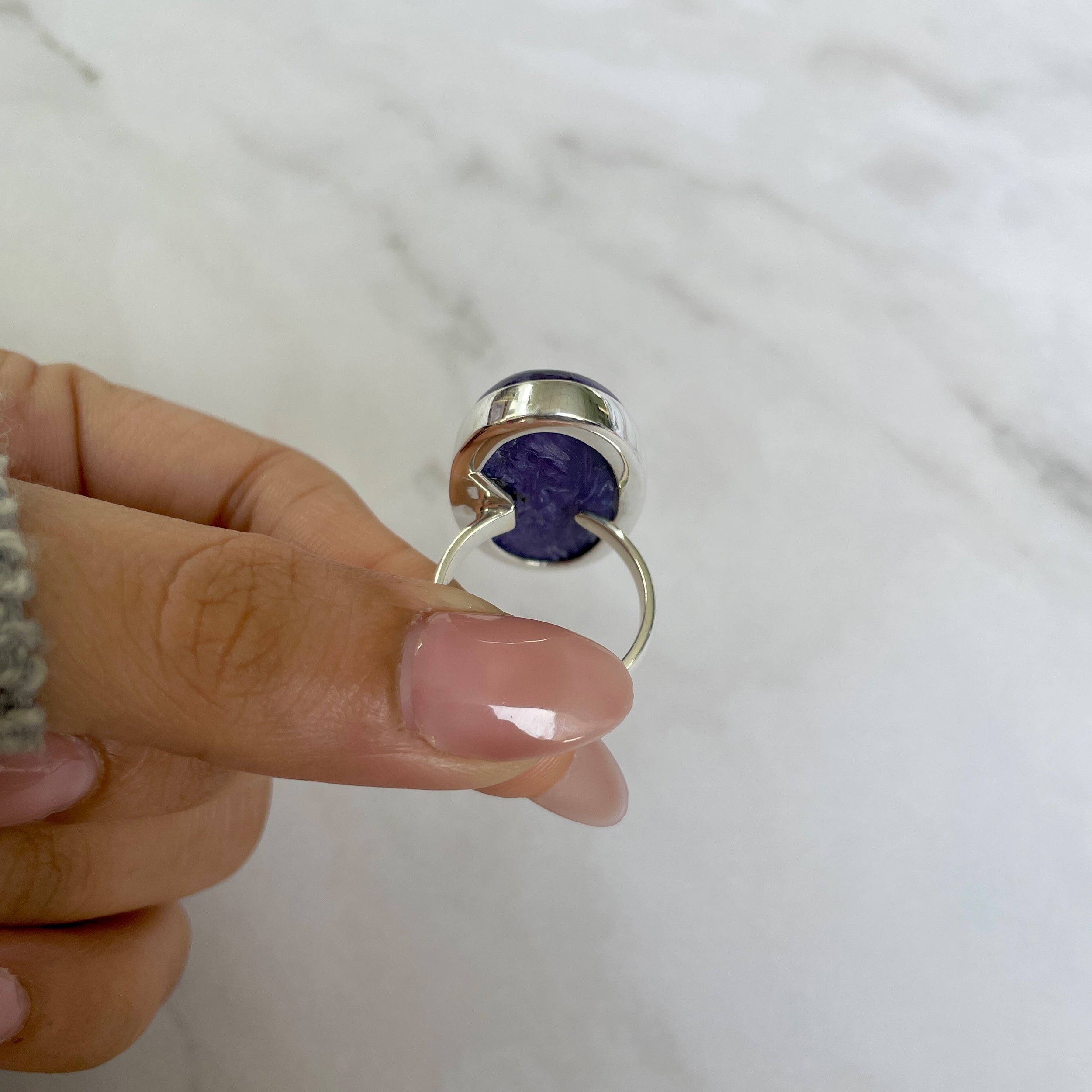 Charoite Adjustable Ring-(CHR-R-98.)