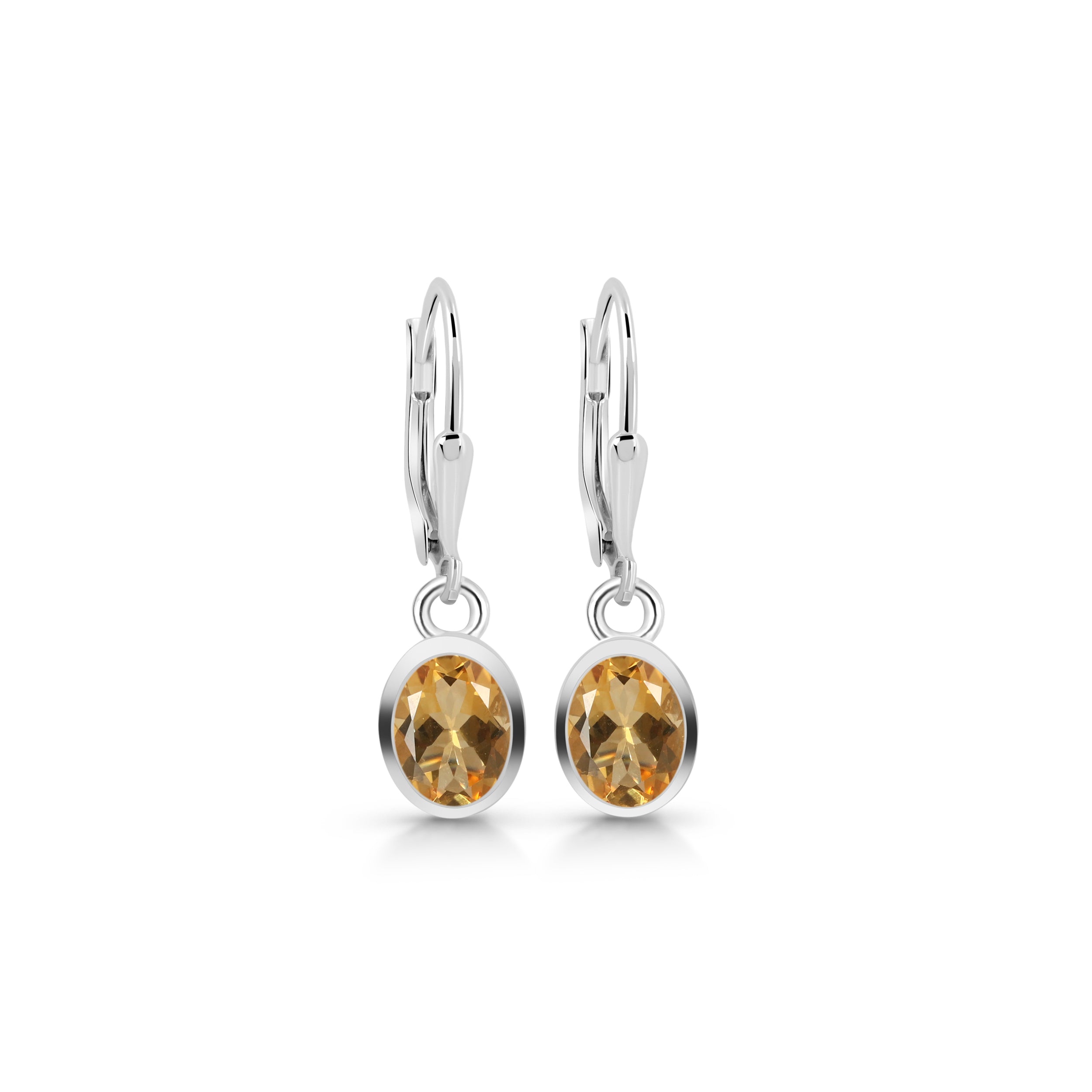 Citrine Leverback Earring-(CIT-SE-547.)