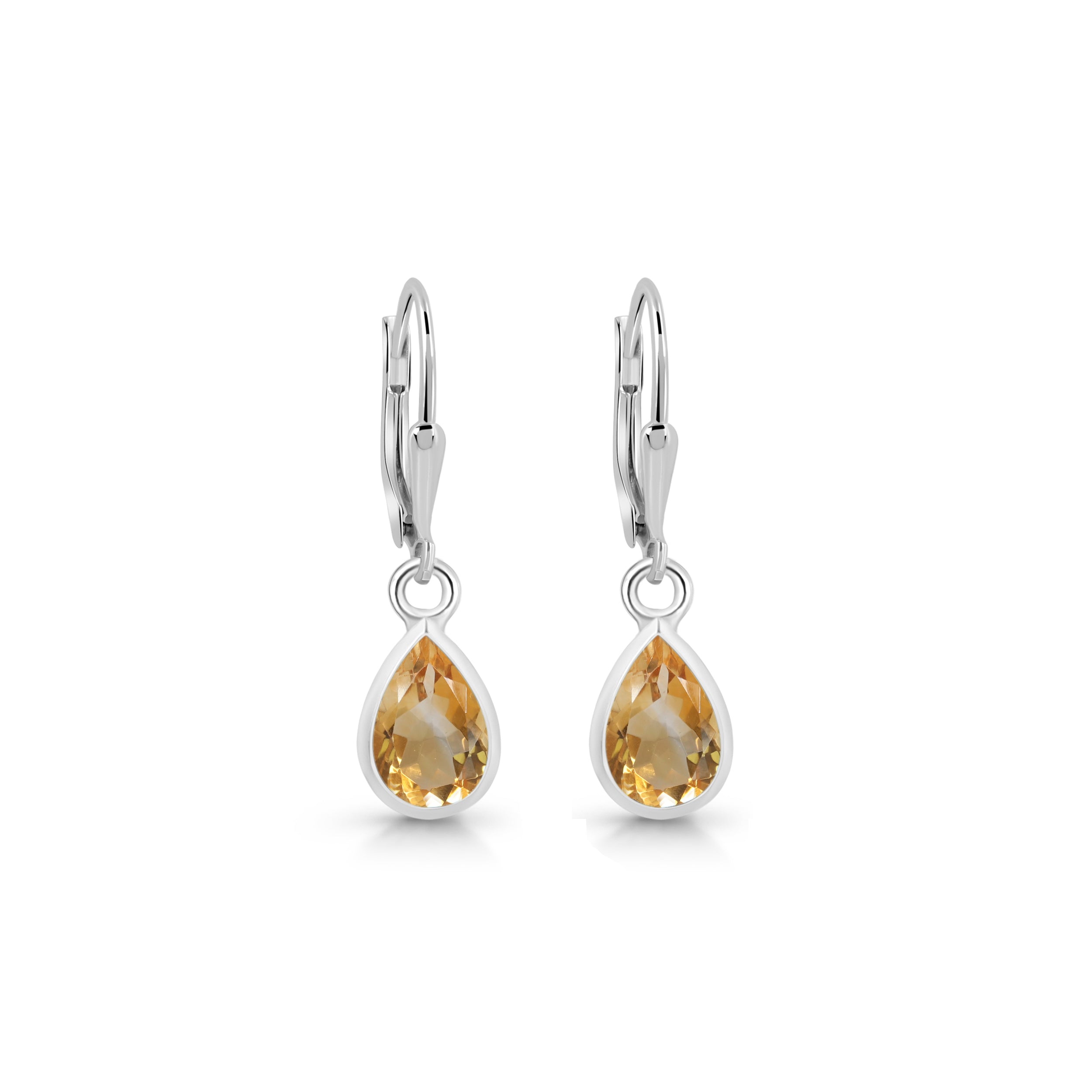 Citrine Leverback Earring-(CIT-SE-679.)