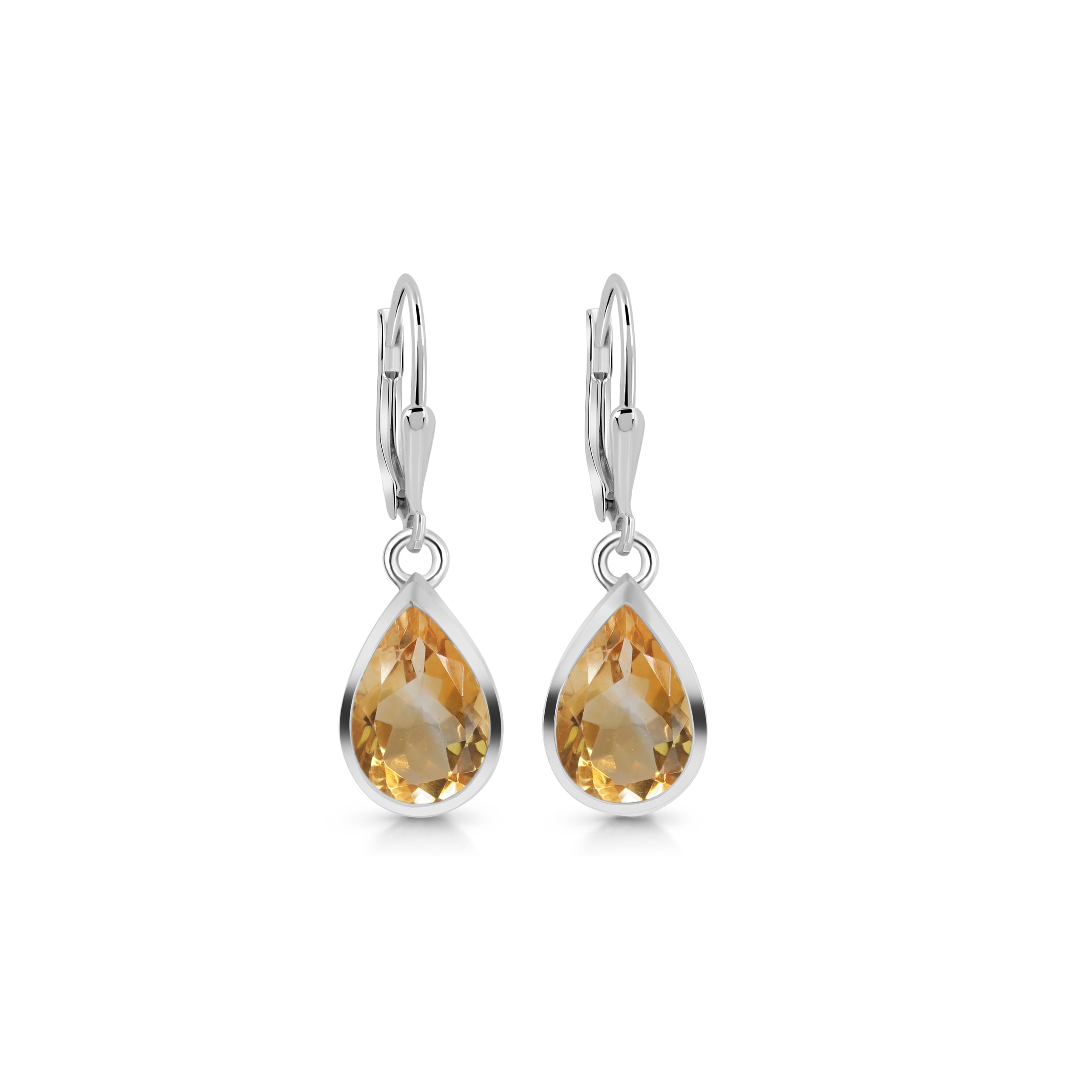 Citrine Leverback Earring-(CIT-SE-707.)