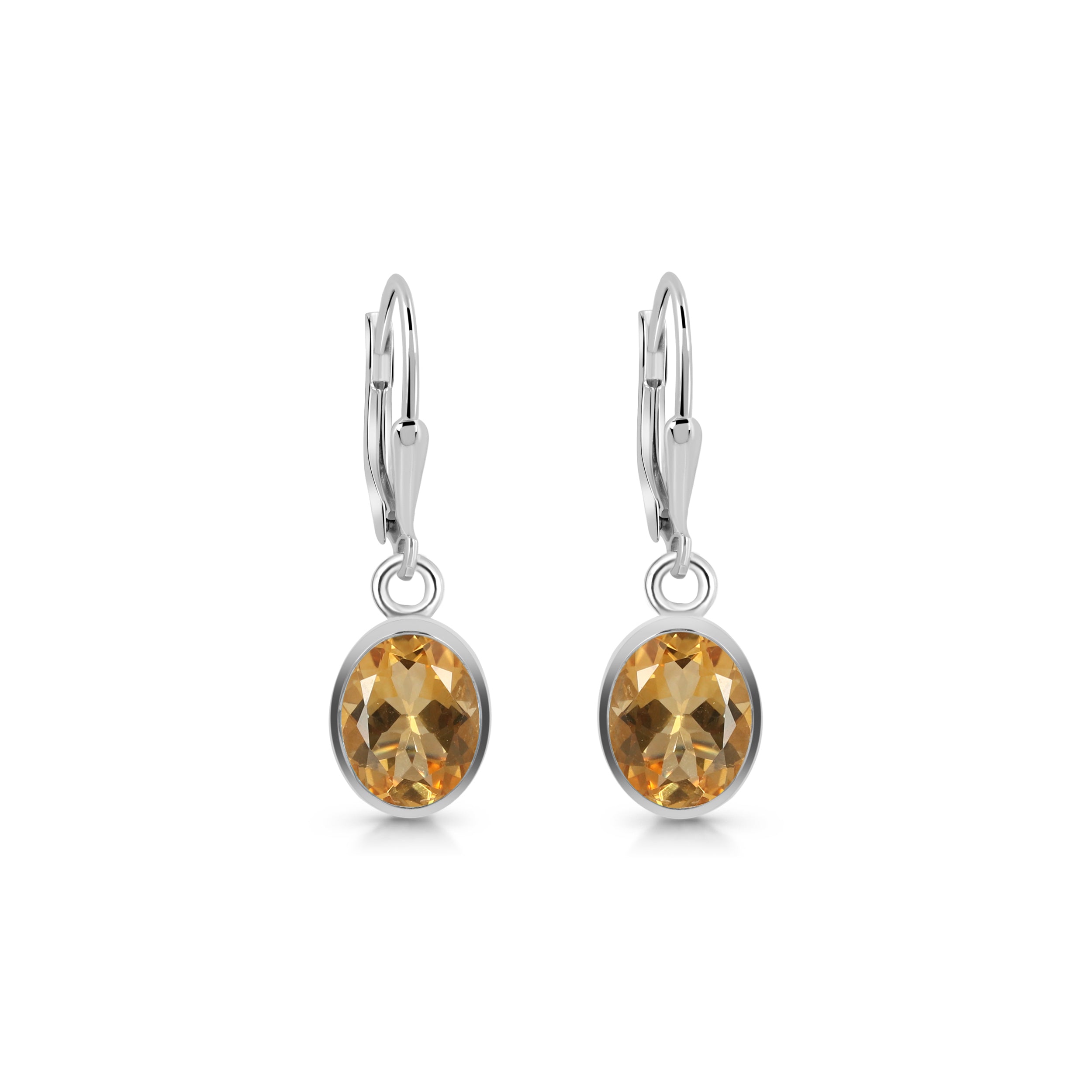 Citrine Leverback Earring-(CIT-SE-998.)
