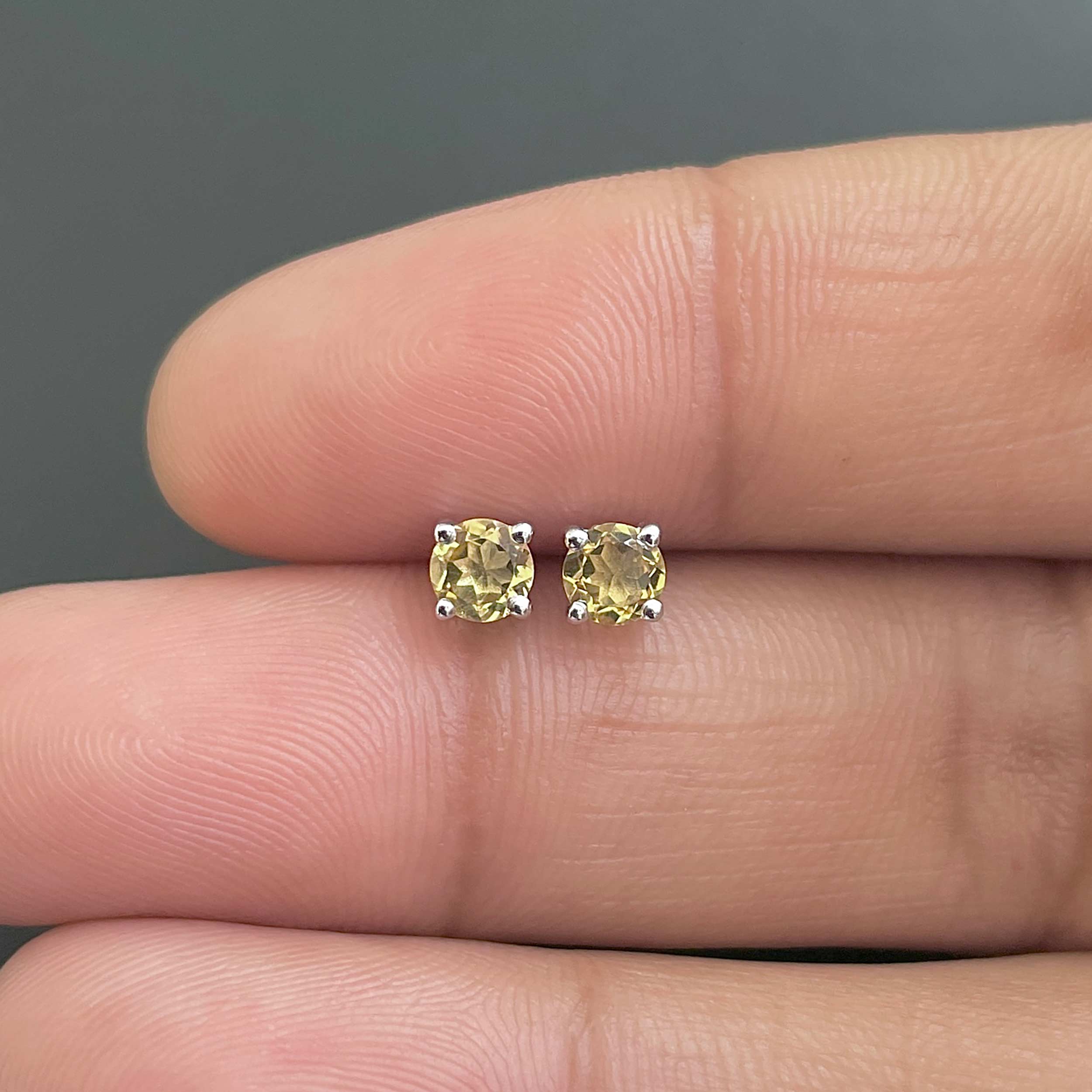 Citrine Stud Earrings-(CIT-SE-1023.)