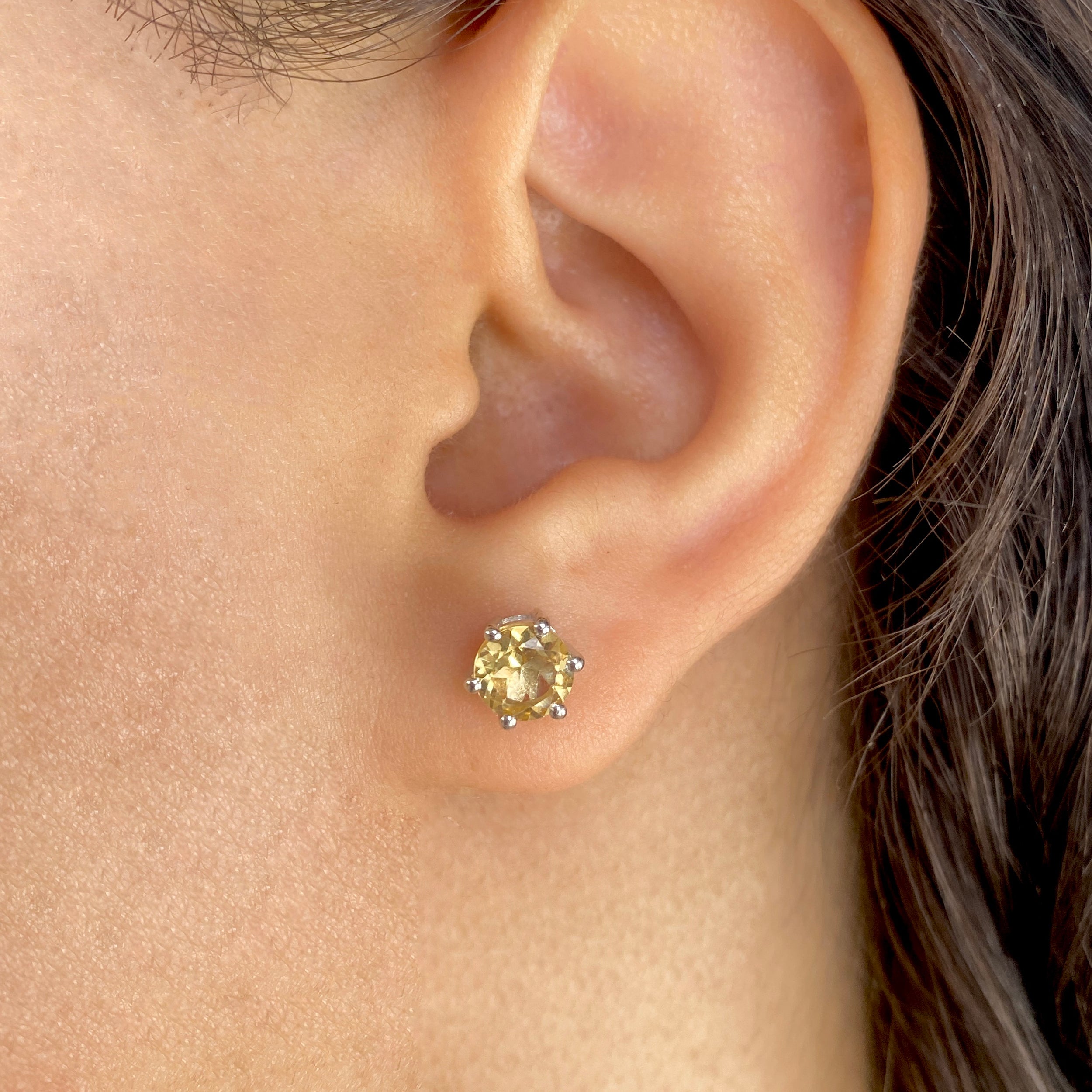 Citrine Stud Earring-(CIT-SE-1024.)