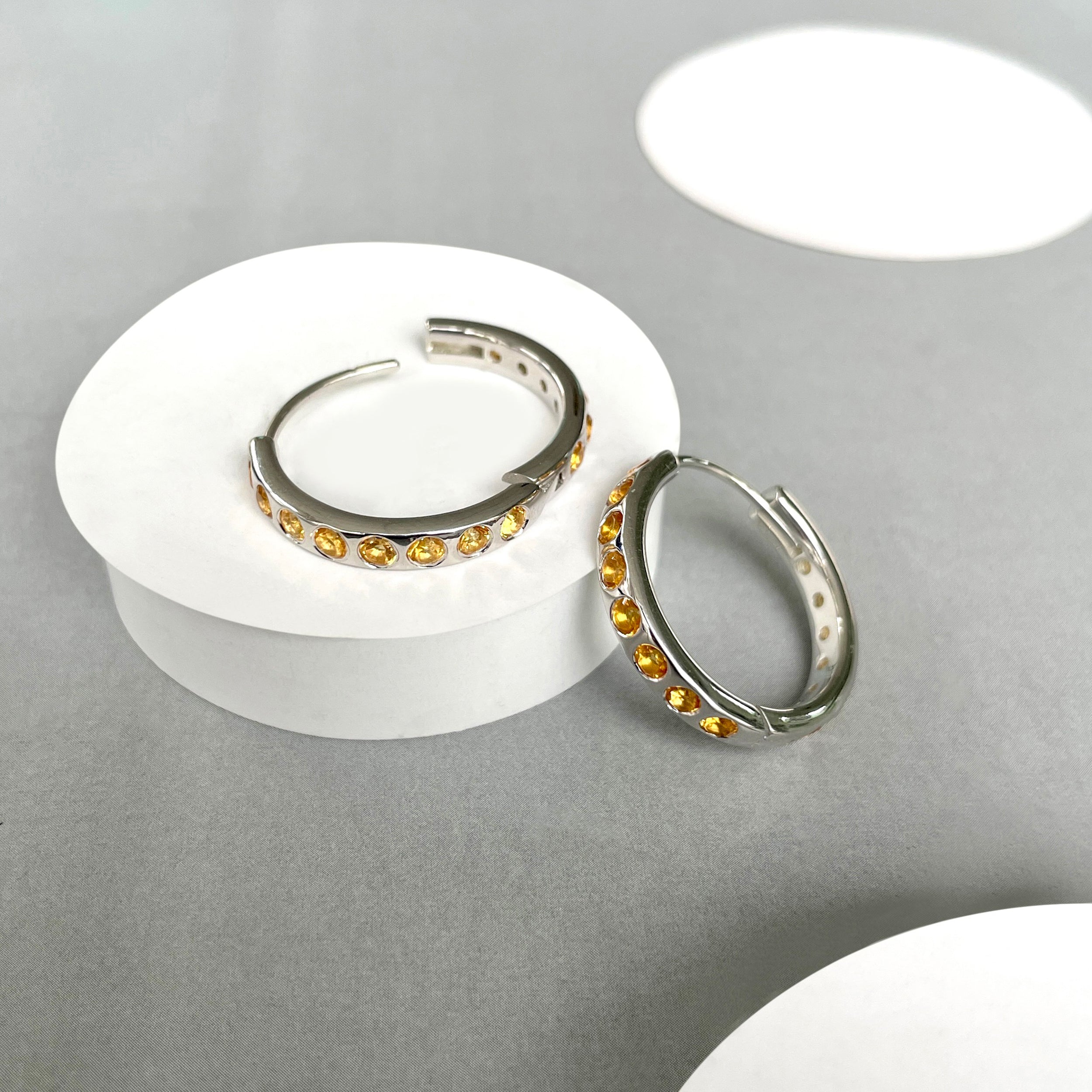Citrine Hoop Earring-(CIT-SE-1277.)